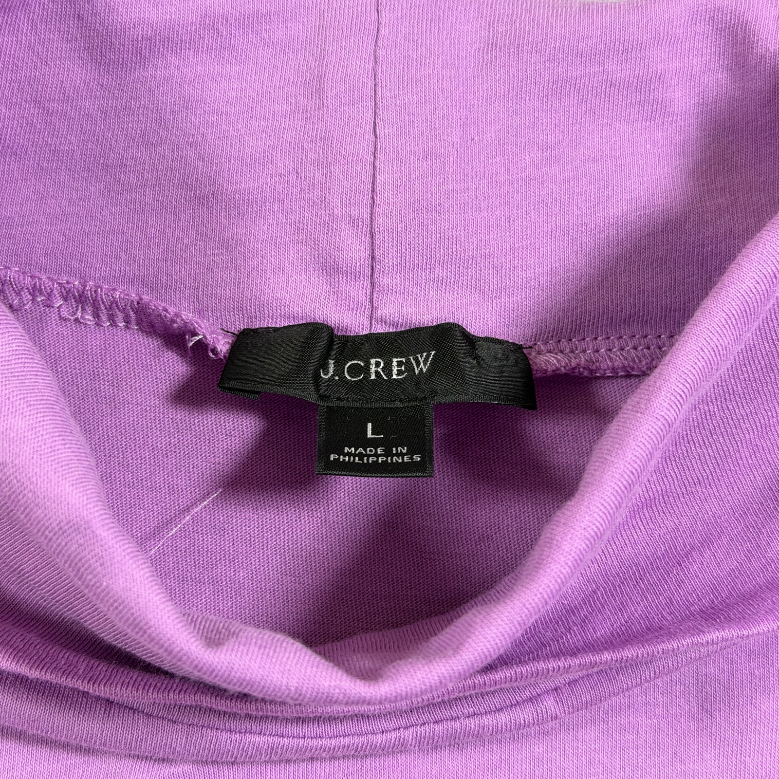 J. Crew Turtleneck Top Womens L Purple Lilac Slim Fit Stretch Cotton Jersey thumbnail 5