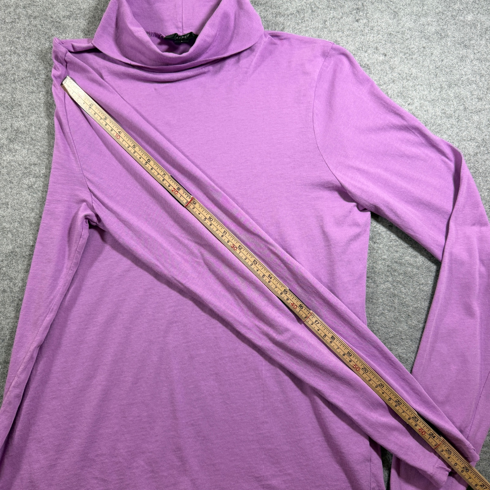 J. Crew Turtleneck Top Womens L Purple Lilac Slim Fit Stretch Cotton Jersey thumbnail 8