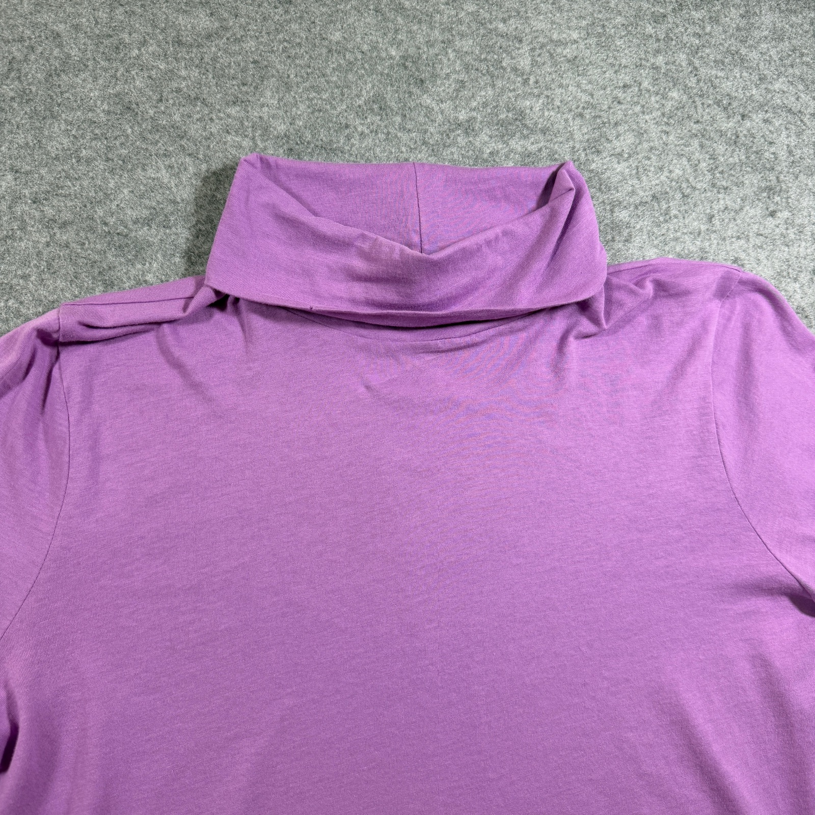 J. Crew Turtleneck Top Womens L Purple Lilac Slim Fit Stretch Cotton Jersey thumbnail 9