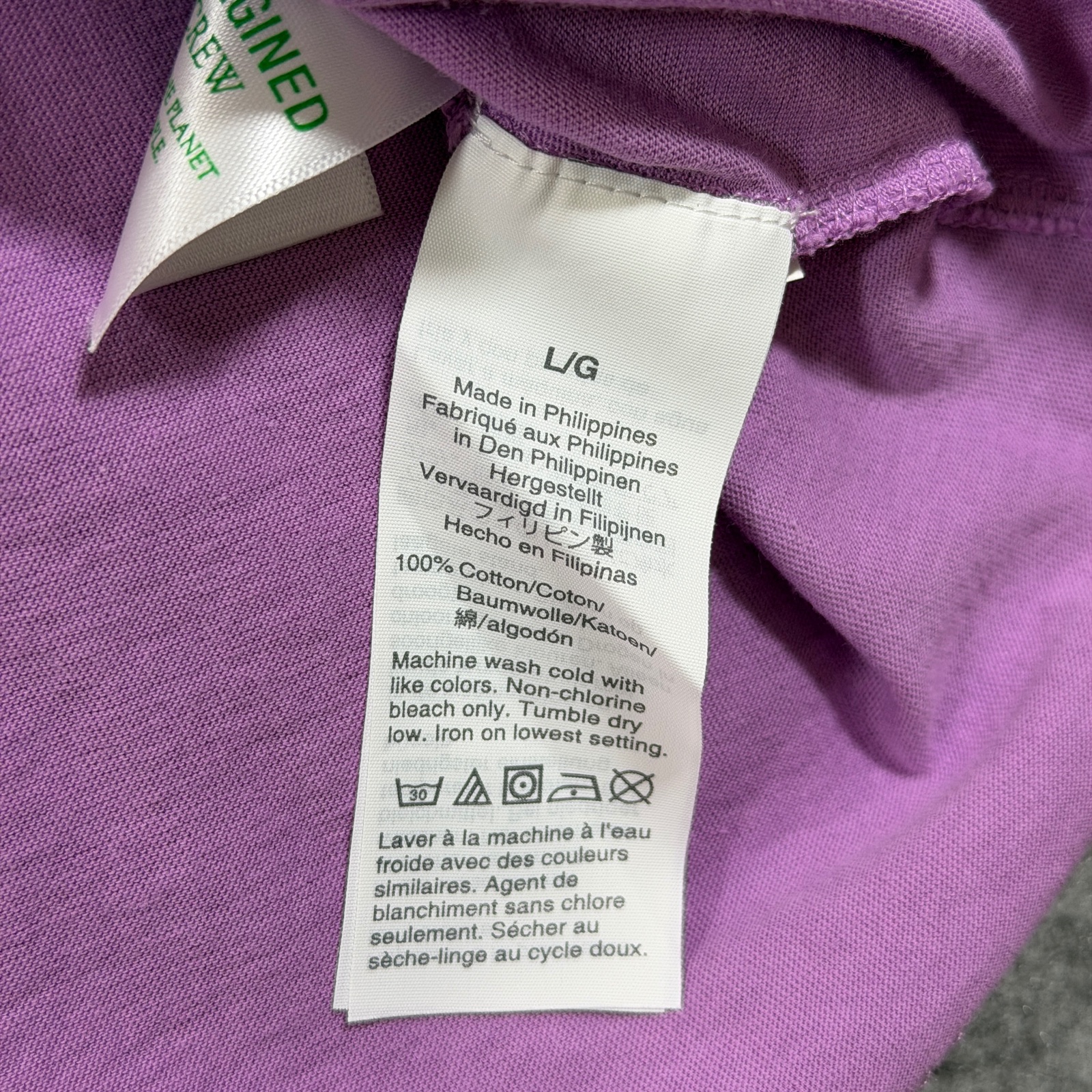 J. Crew Turtleneck Top Womens L Purple Lilac Slim Fit Stretch Cotton Jersey thumbnail 11