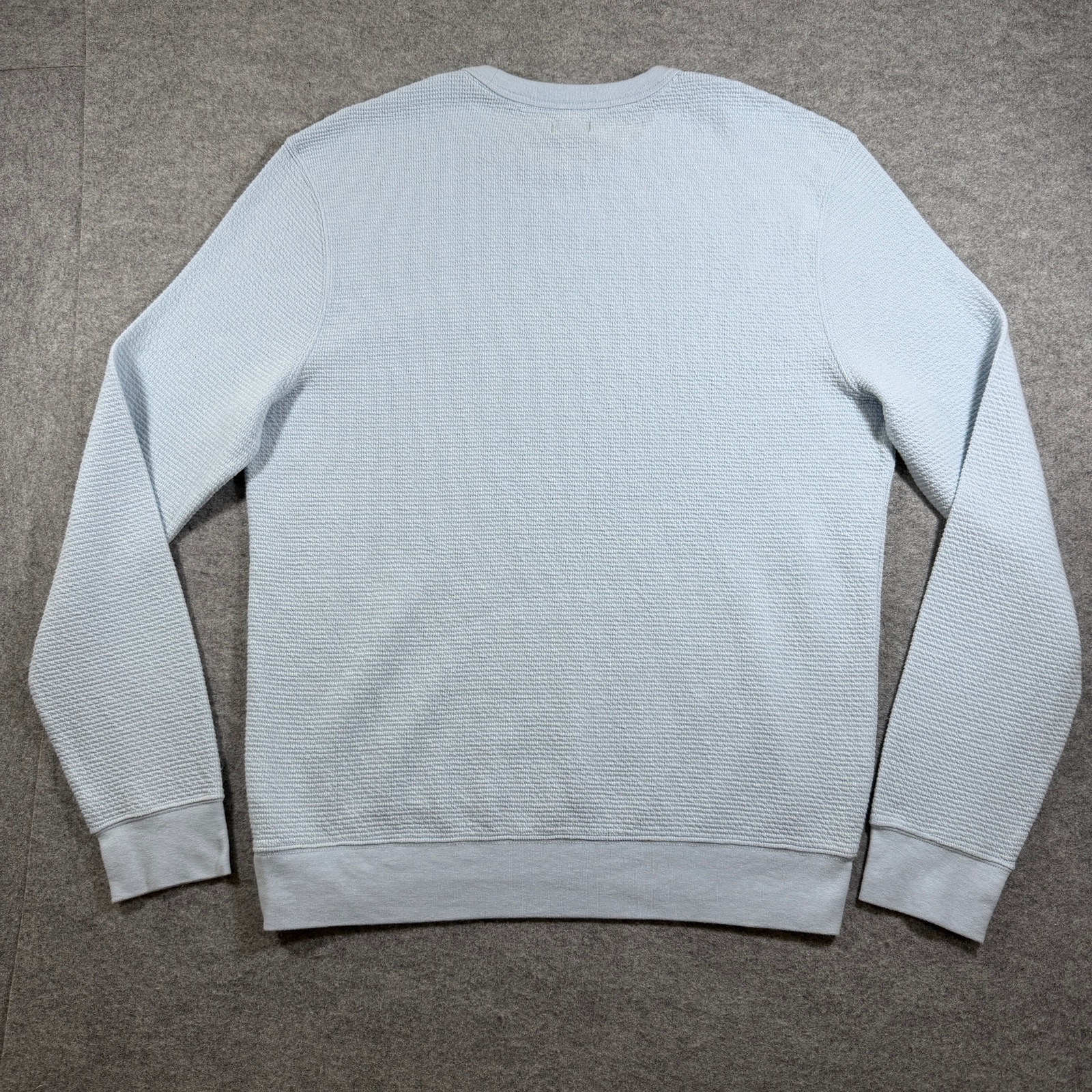 J. Crew Waffle Knit Sweatshirt Mens M Light Blue Crewneck Cotton Casual Pullover thumbnail 2