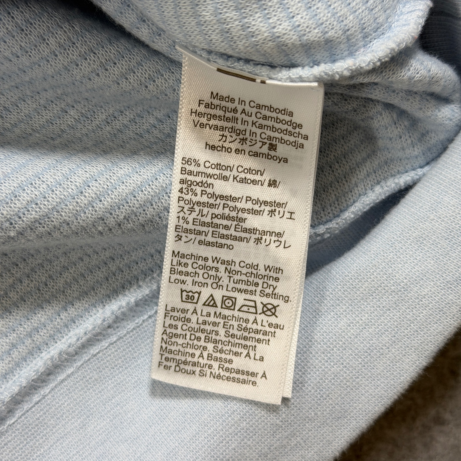 J. Crew Waffle Knit Sweatshirt Mens M Light Blue Crewneck Cotton Casual Pullover thumbnail 9