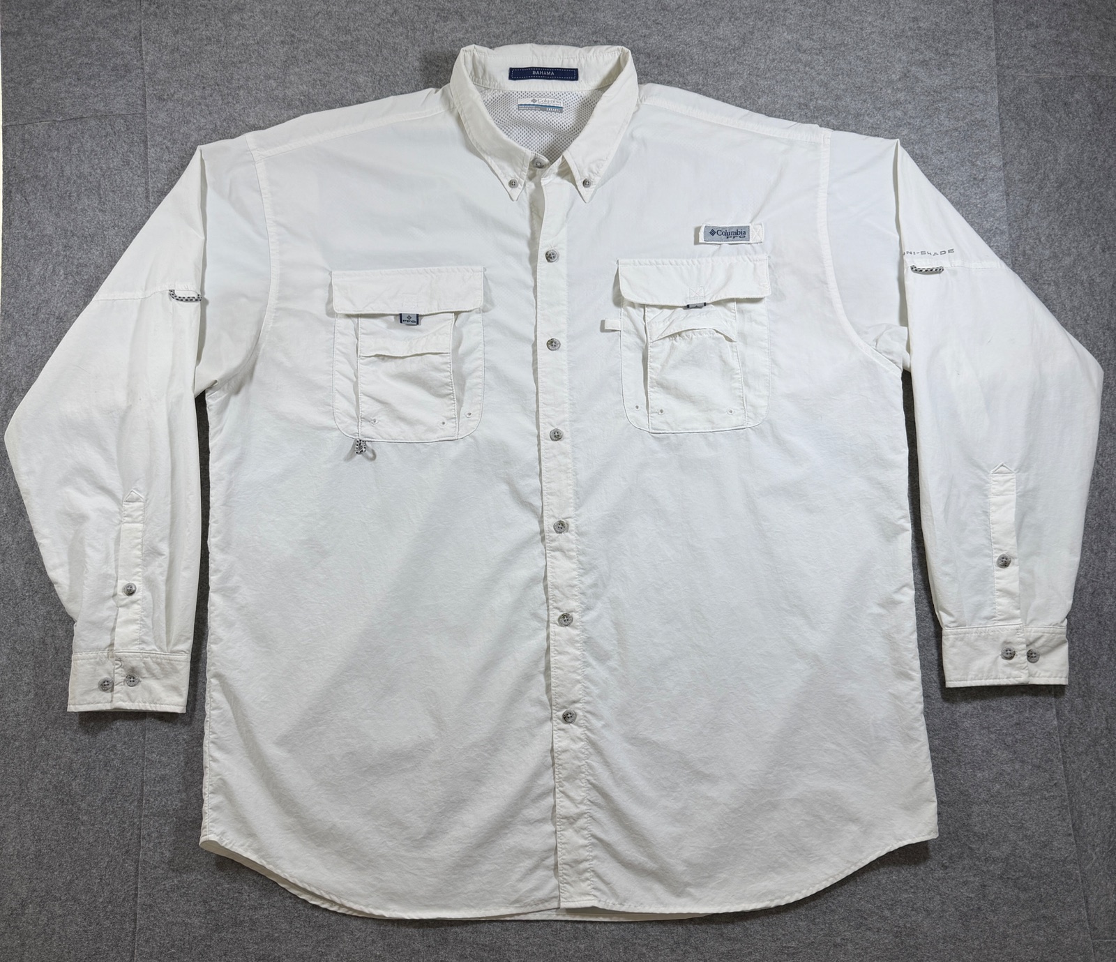 Columbia Bahama PFG Fishing Shirt Mens 2XT White Vented OmniShade Sun Protection