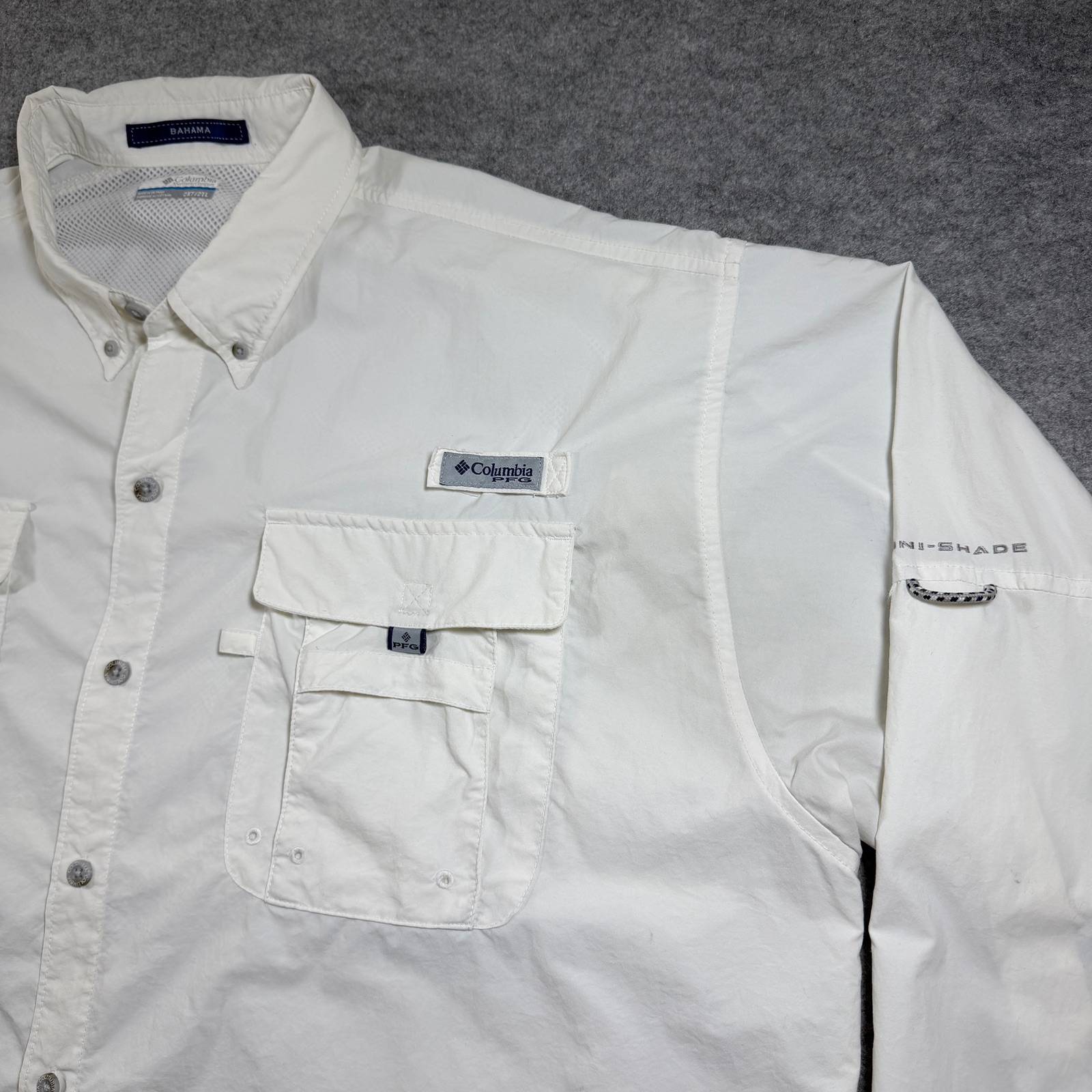 Columbia Bahama PFG Fishing Shirt Mens 2XT White Vented OmniShade Sun Protection thumbnail 9
