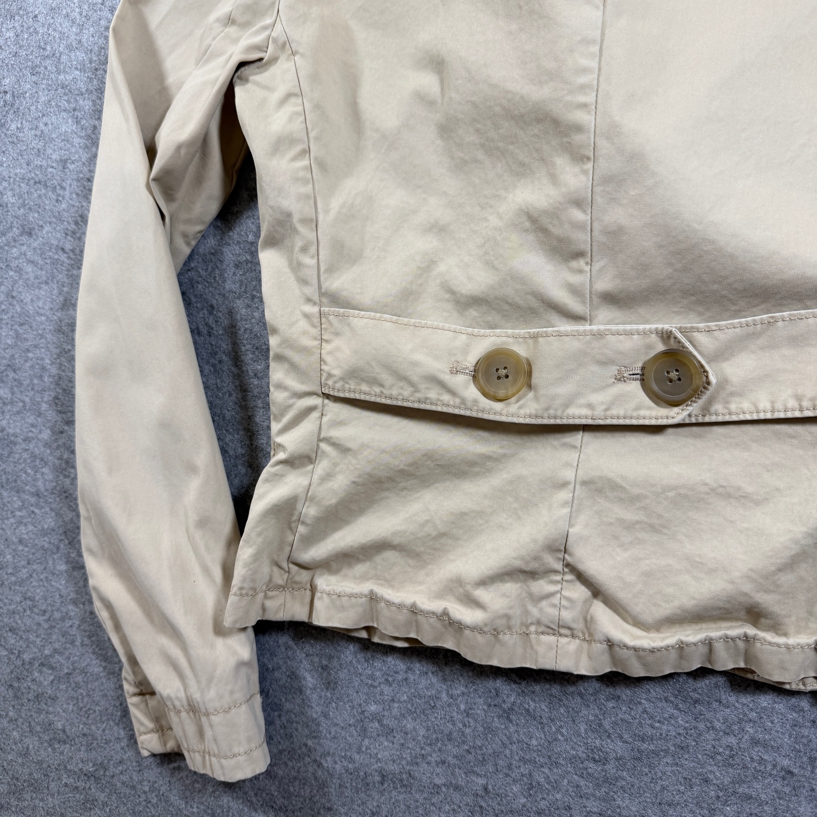 Banana Republic Cotton Blazer Womens XS Khaki Beige Notch Lapel Fitted Tailored thumbnail 3