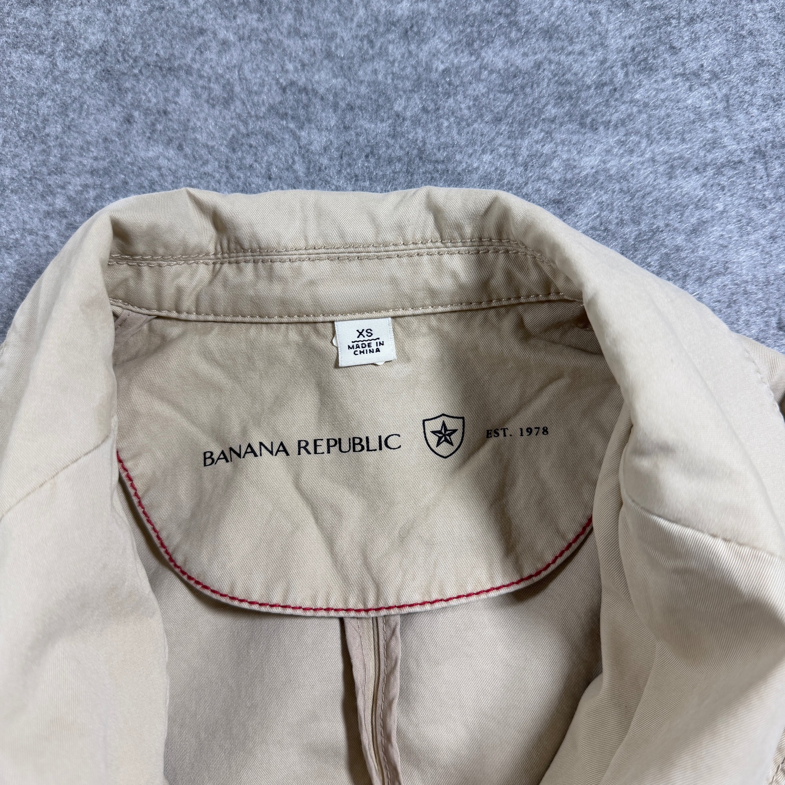Banana Republic Cotton Blazer Womens XS Khaki Beige Notch Lapel Fitted Tailored thumbnail 5
