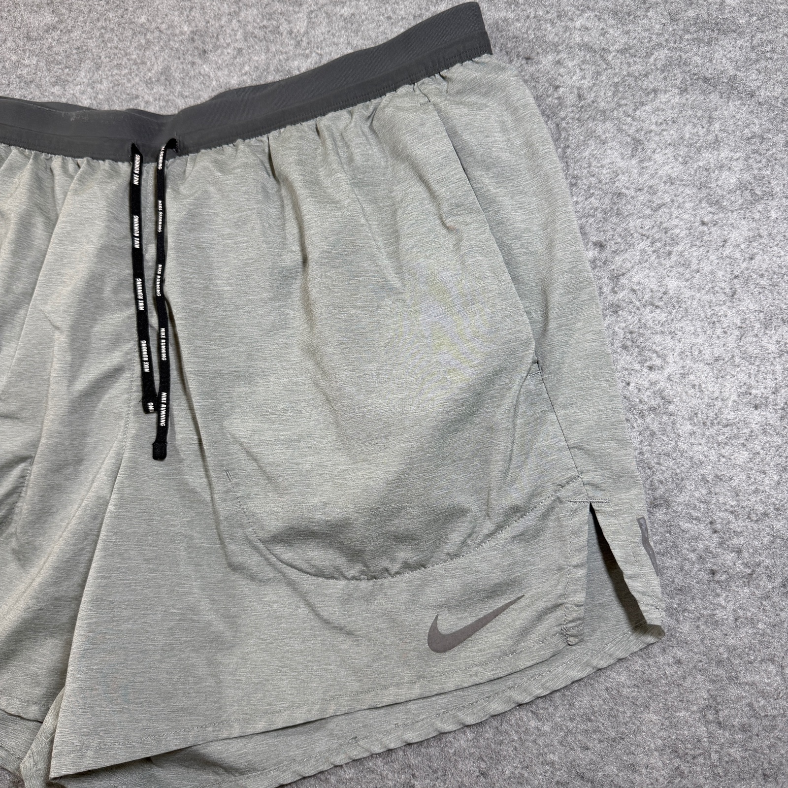 Nike Dri-Fit Running Shorts Mens L Heather Gray Side Slits Lined Athletic Gym thumbnail 9