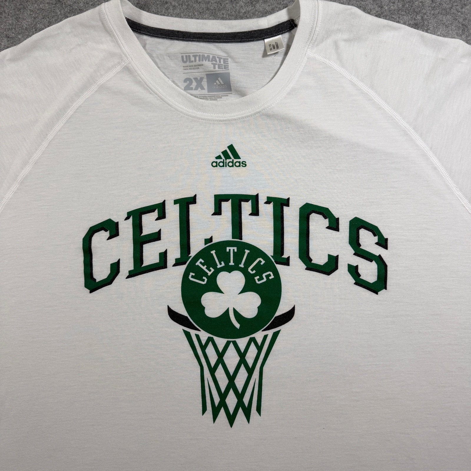 Adidas Boston Celtics Ultimate T Shirt Mens 2XL White NBA Shamrock Graphic Fan thumbnail 3