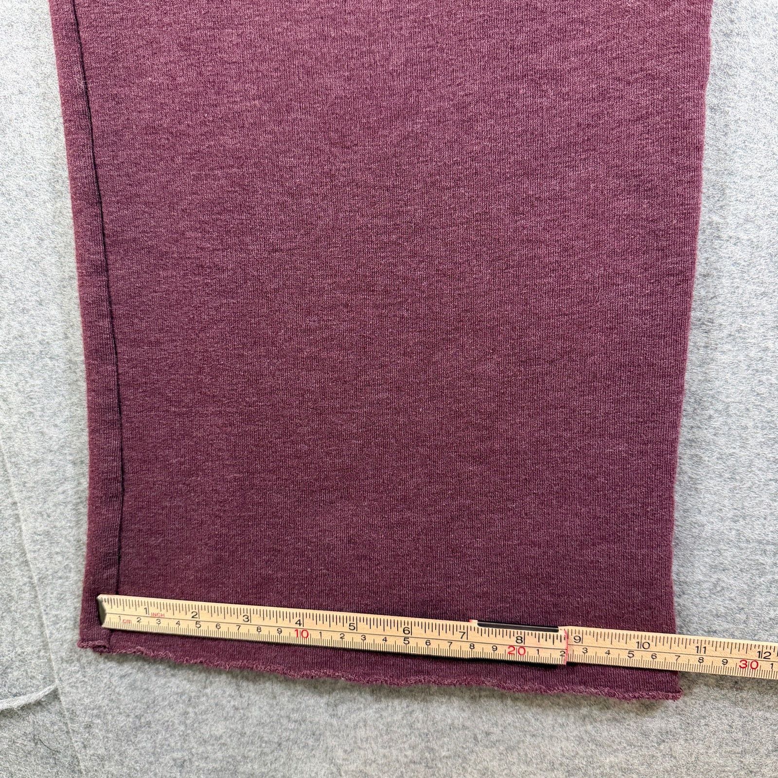 PINK Victorias Secret Love Pink Sweatpants Womens L Maroon Raw Hem Cotton Lounge thumbnail 9