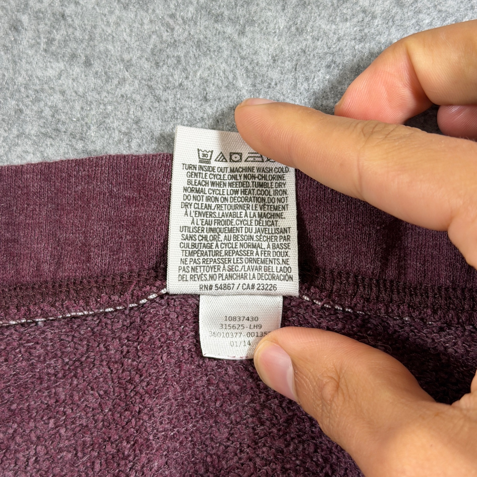 PINK Victorias Secret Love Pink Sweatpants Womens L Maroon Raw Hem Cotton Lounge thumbnail 10