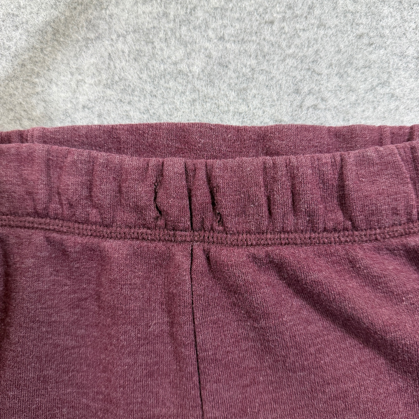 PINK Victorias Secret Love Pink Sweatpants Womens L Maroon Raw Hem Cotton Lounge thumbnail 11