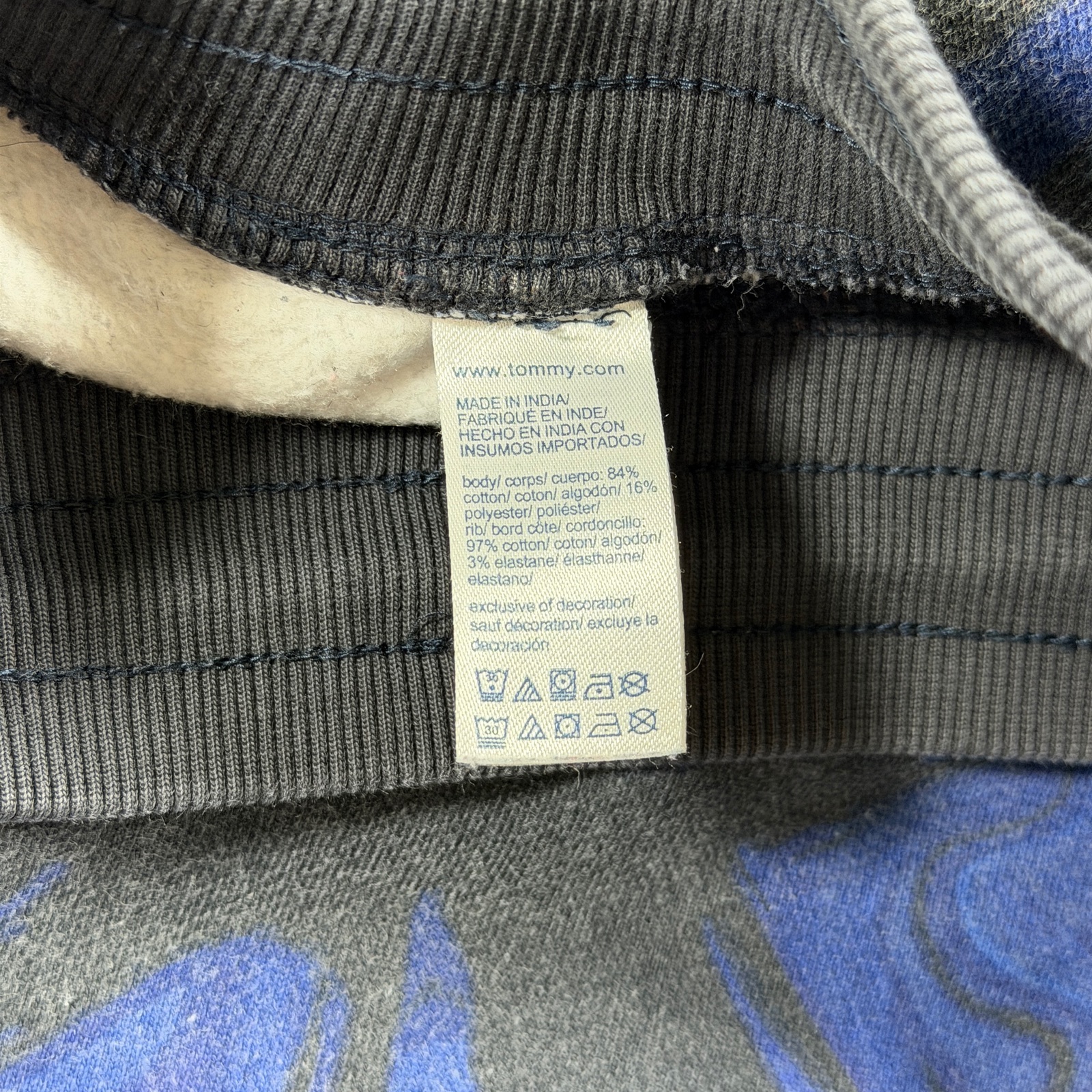 Vintage Tommy Jeans Joggers Mens XXL Blue Black Marble Print Sweatpants Casual thumbnail 12