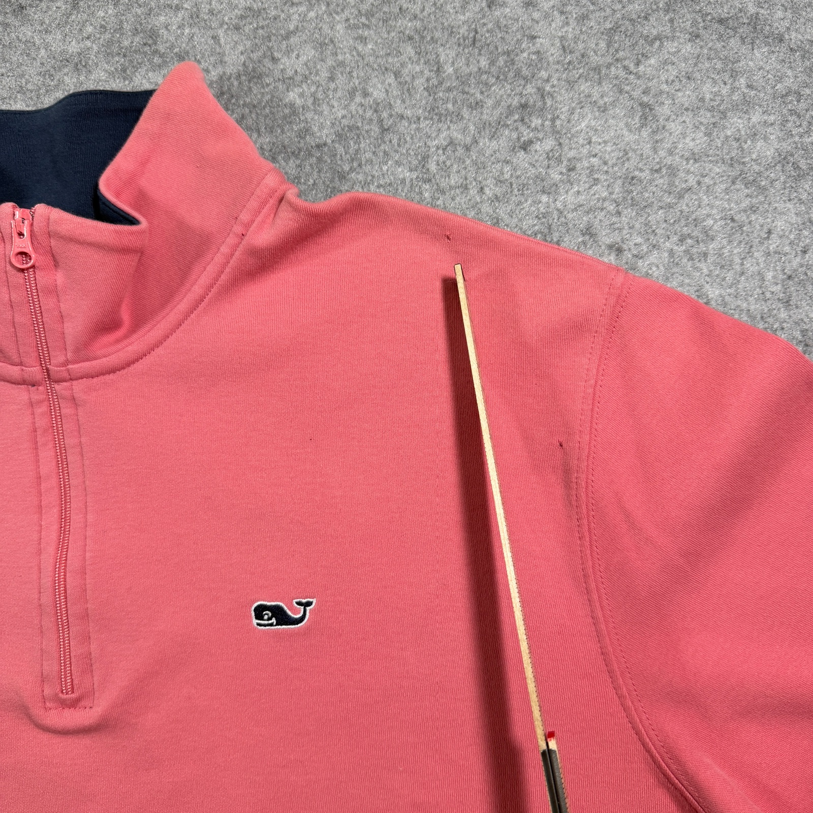 Vineyard Vines Whale Shep Shirt Mens L Coral Pink Quarter Zip Cotton Pullover thumbnail 3