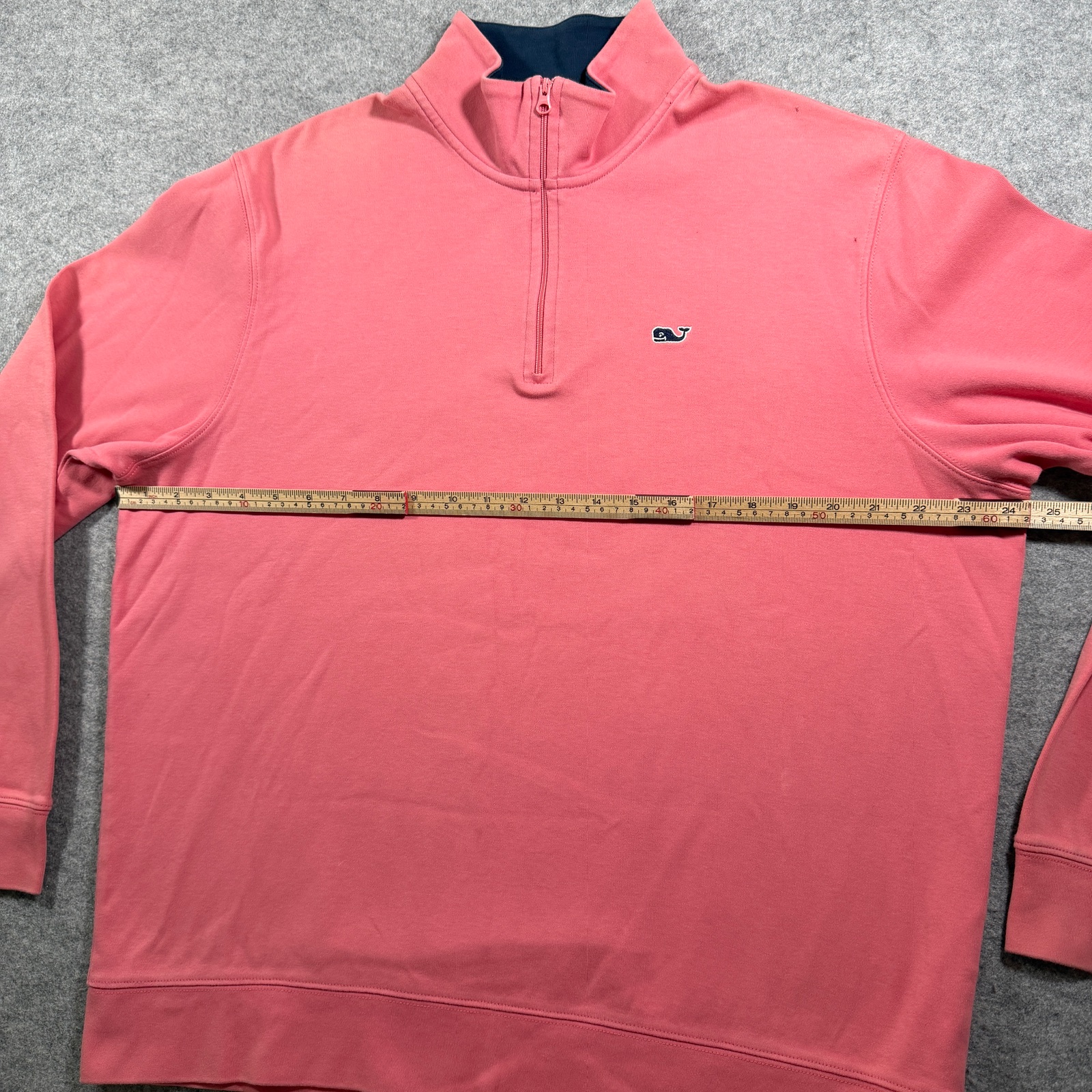 Vineyard Vines Whale Shep Shirt Mens L Coral Pink Quarter Zip Cotton Pullover thumbnail 6