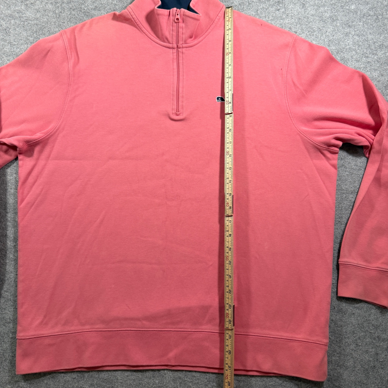 Vineyard Vines Whale Shep Shirt Mens L Coral Pink Quarter Zip Cotton Pullover thumbnail 7
