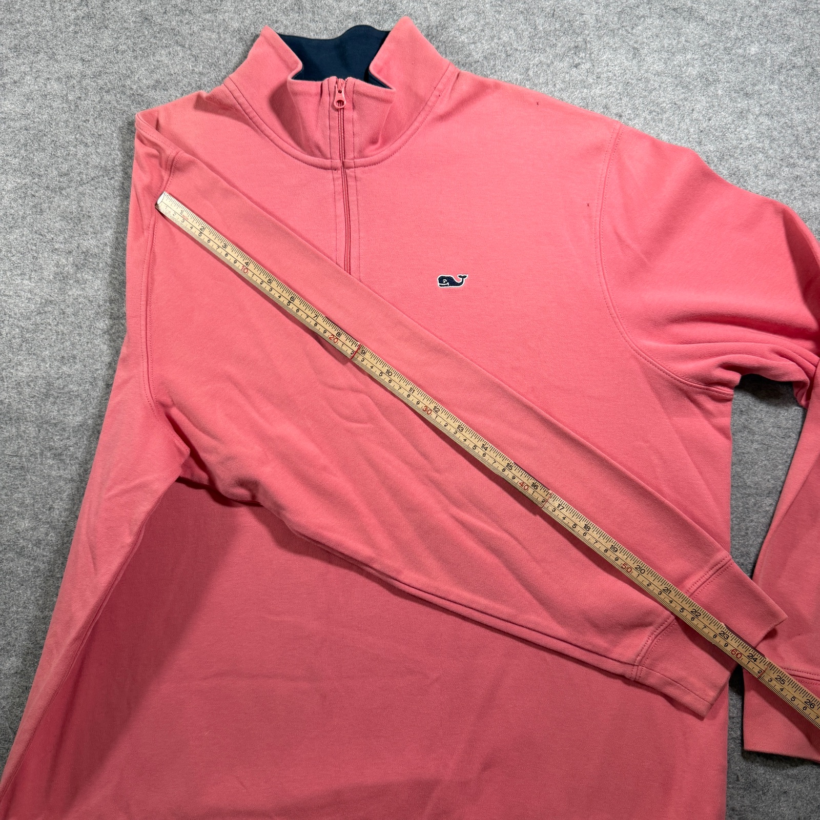 Vineyard Vines Whale Shep Shirt Mens L Coral Pink Quarter Zip Cotton Pullover thumbnail 8