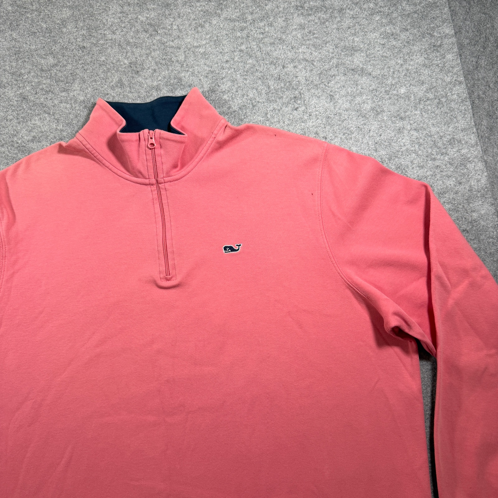 Vineyard Vines Whale Shep Shirt Mens L Coral Pink Quarter Zip Cotton Pullover thumbnail 9