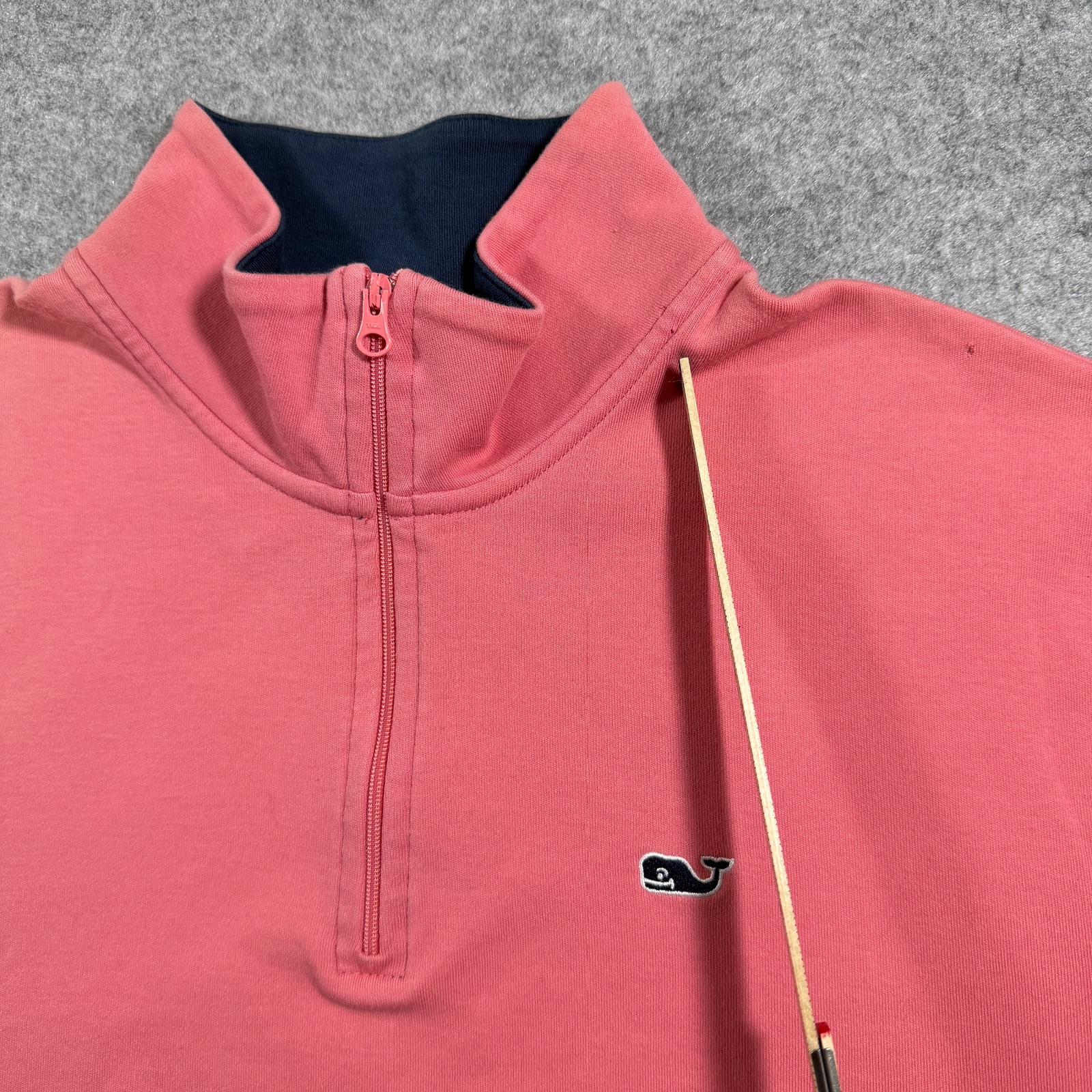 Vineyard Vines Whale Shep Shirt Mens L Coral Pink Quarter Zip Cotton Pullover thumbnail 10