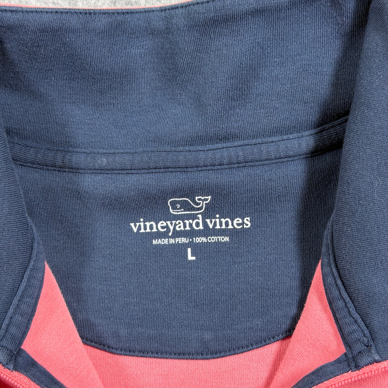 Vineyard Vines Whale Shep Shirt Mens L Coral Pink Quarter Zip Cotton Pullover thumbnail 12