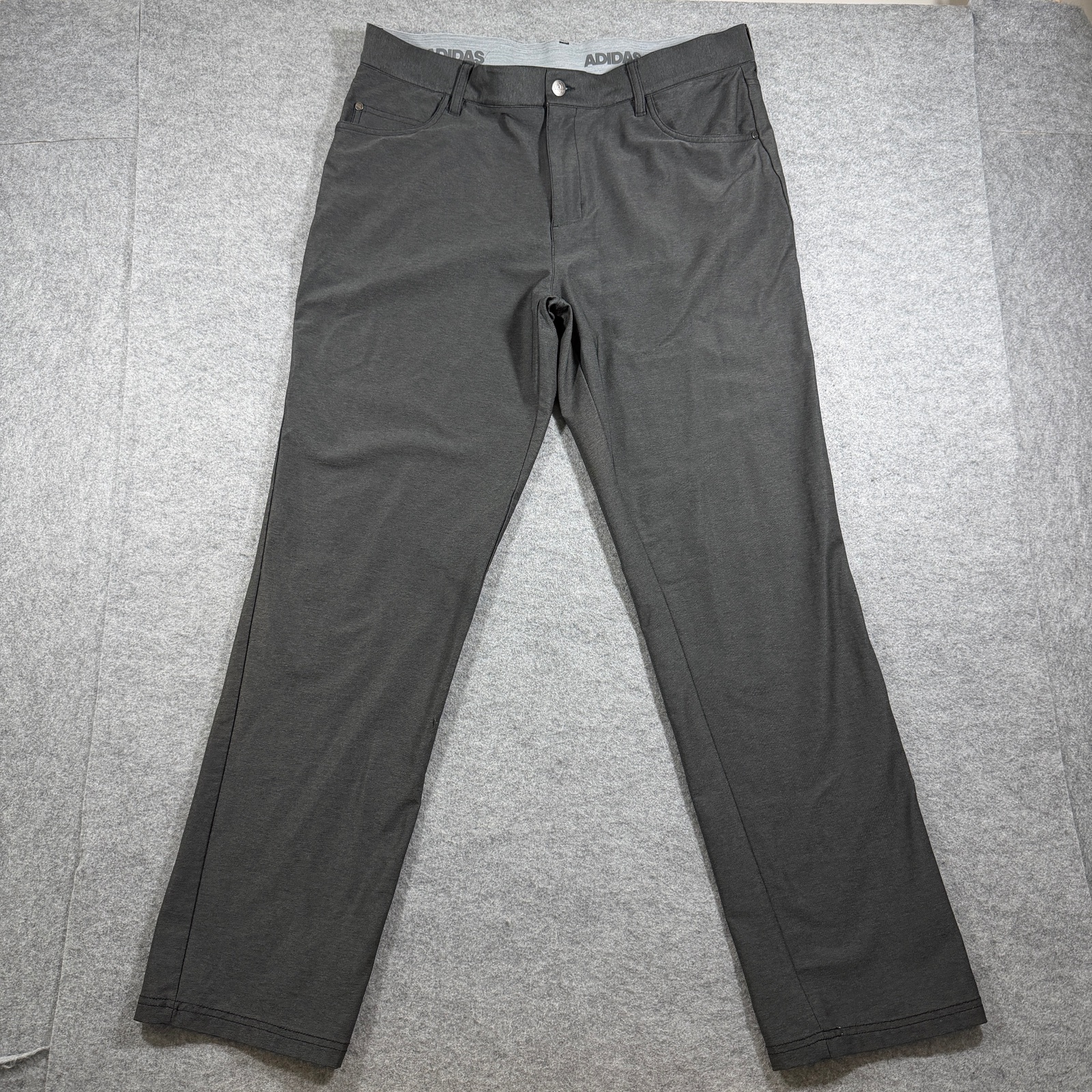 Adidas Golf Pants Mens 34x32 Dark Gray Stretch 5-Pocket Slim Tapered Fit