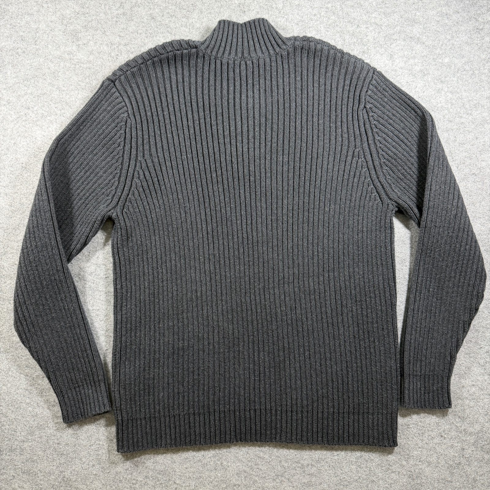 Vintage 90s Lands End 1/4 Zip Knit Sweater Mens XL Gray Heavyweight Cotton Japan thumbnail 2