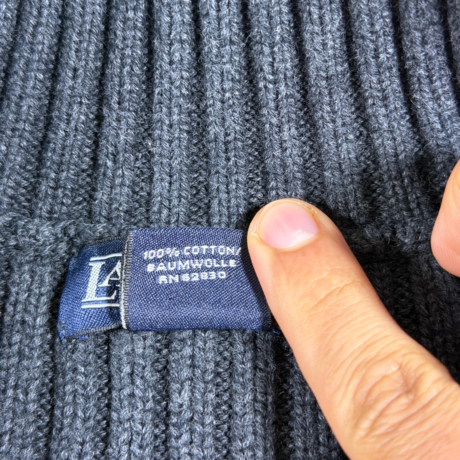 Vintage 90s Lands End 1/4 Zip Knit Sweater Mens XL Gray Heavyweight Cotton Japan thumbnail 4