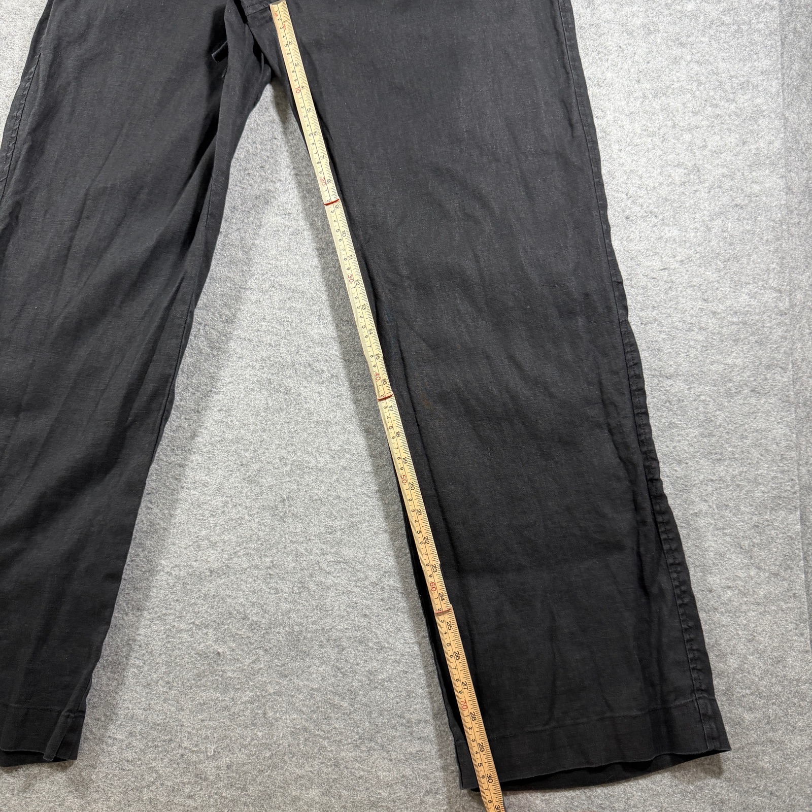 Vince Camuto Pants Womens L Black 100% Linen Elastic Waist Relaxed Fit Trousers thumbnail 6