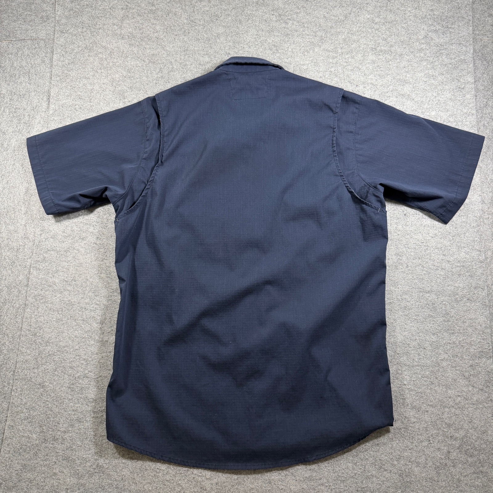 Carhartt Rugged Flex Ripstop Utility Work Shirt Mens M Navy Button Up Stretch SS thumbnail 2