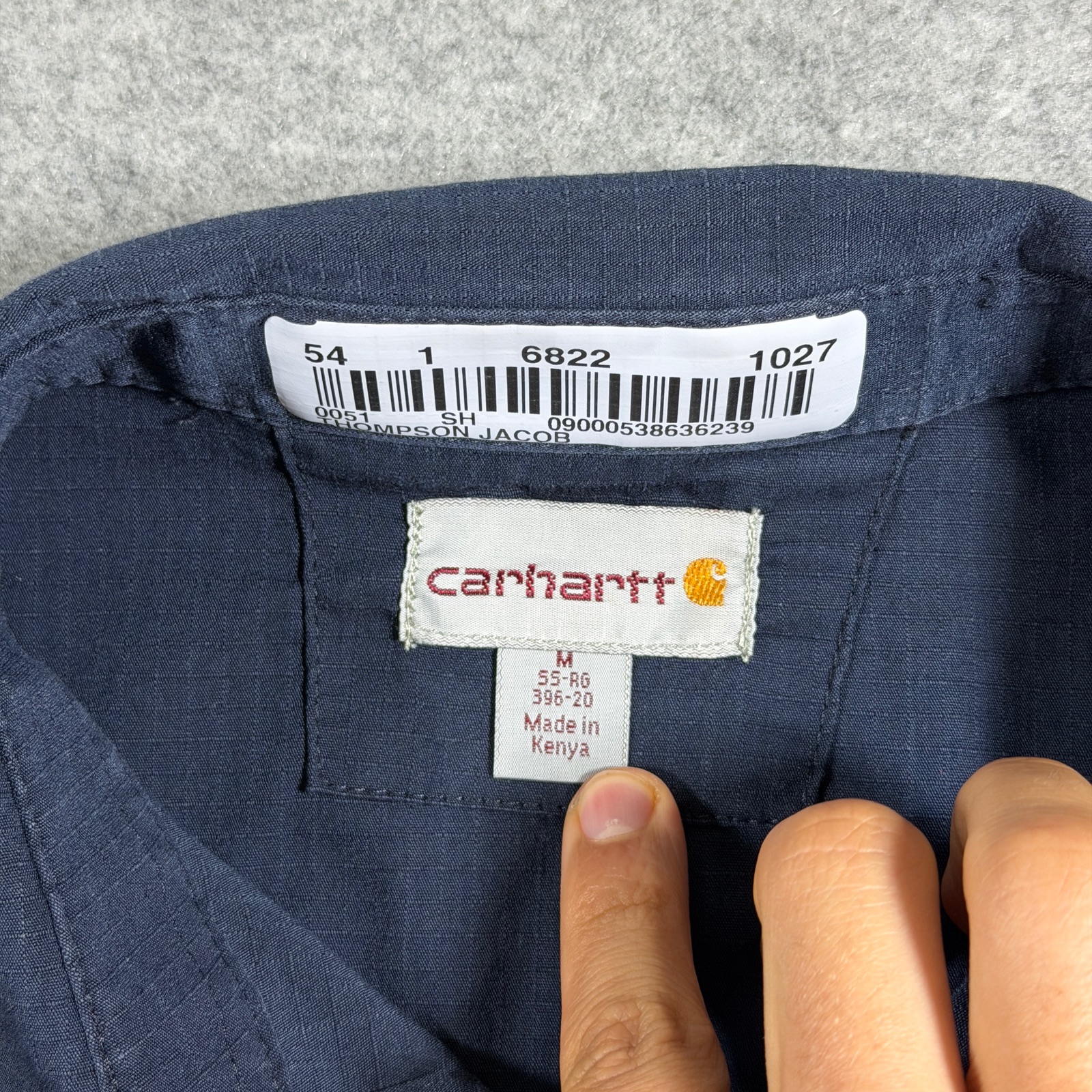 Carhartt Rugged Flex Ripstop Utility Work Shirt Mens M Navy Button Up Stretch SS thumbnail 4
