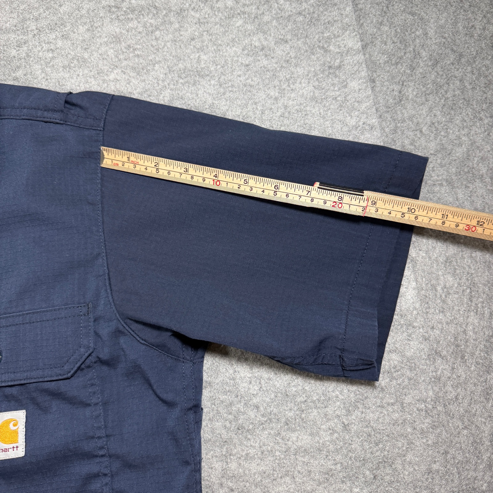 Carhartt Rugged Flex Ripstop Utility Work Shirt Mens M Navy Button Up Stretch SS thumbnail 8