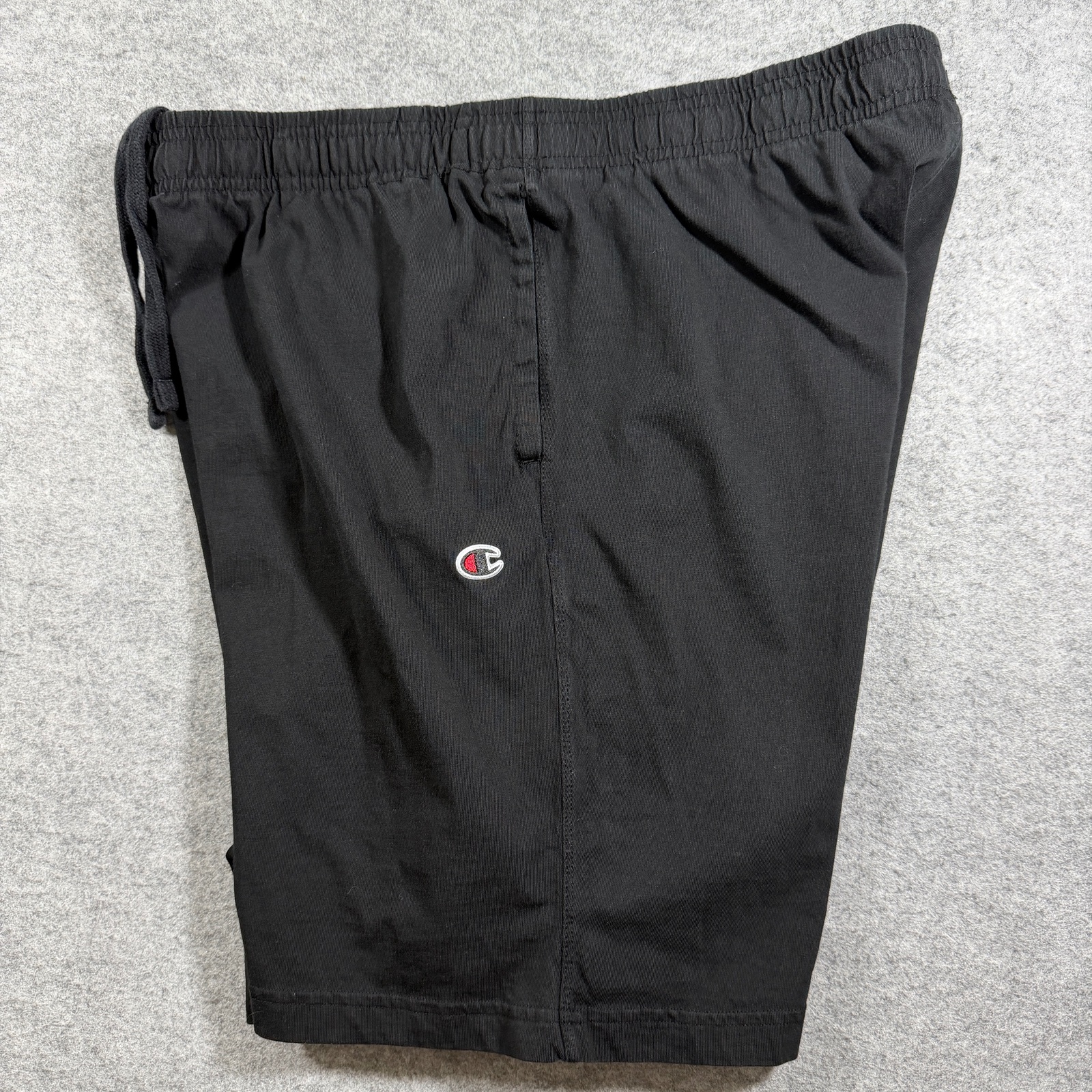 Champion Sweat Shorts Mens XL Black Cotton Drawstring Athletic Gym Lounge Light thumbnail 2