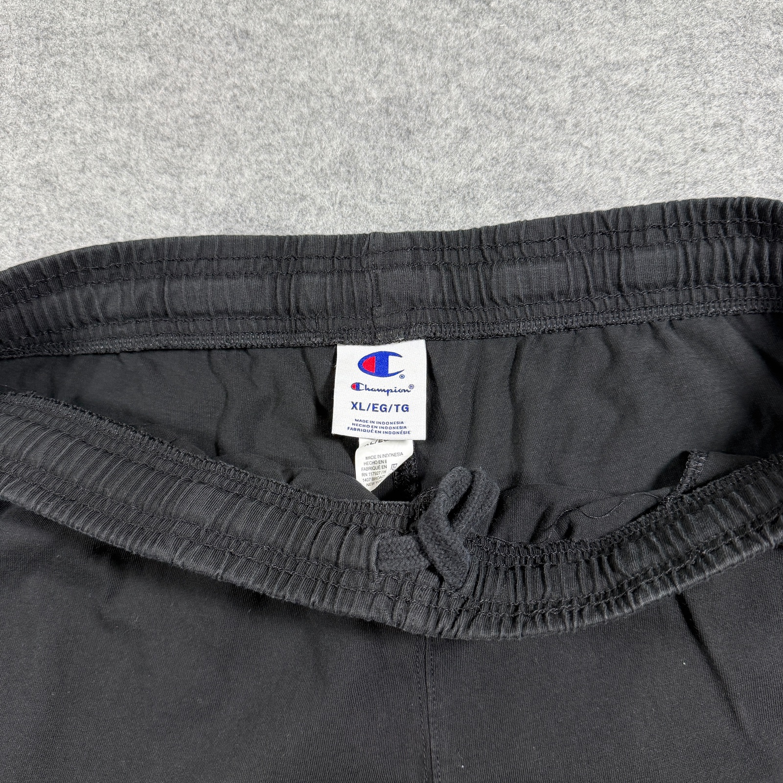 Champion Sweat Shorts Mens XL Black Cotton Drawstring Athletic Gym Lounge Light thumbnail 5