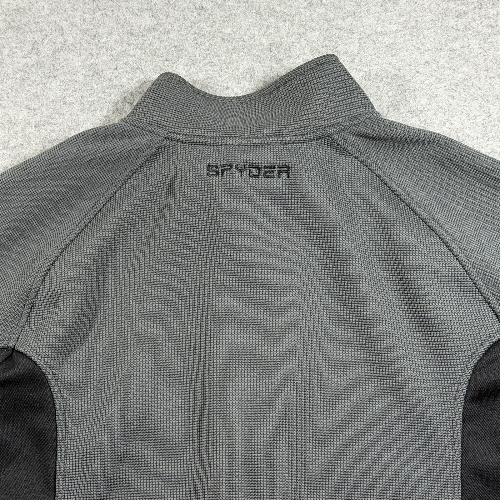 Spyder Active Waffle Knit Full Zip Jacket Mens M Gray Black Fleece Lined Outdoor thumbnail 3
