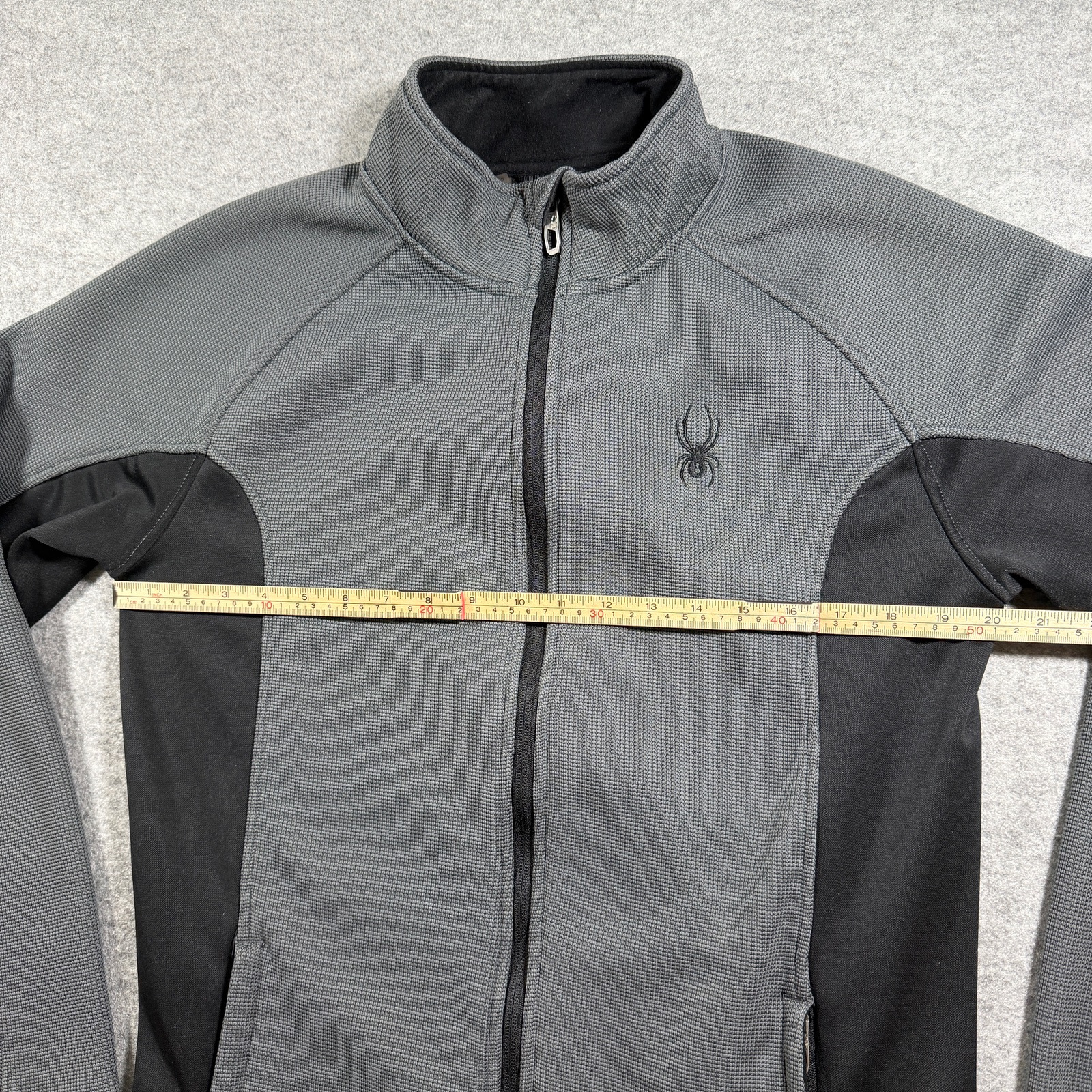 Spyder Active Waffle Knit Full Zip Jacket Mens M Gray Black Fleece Lined Outdoor thumbnail 6