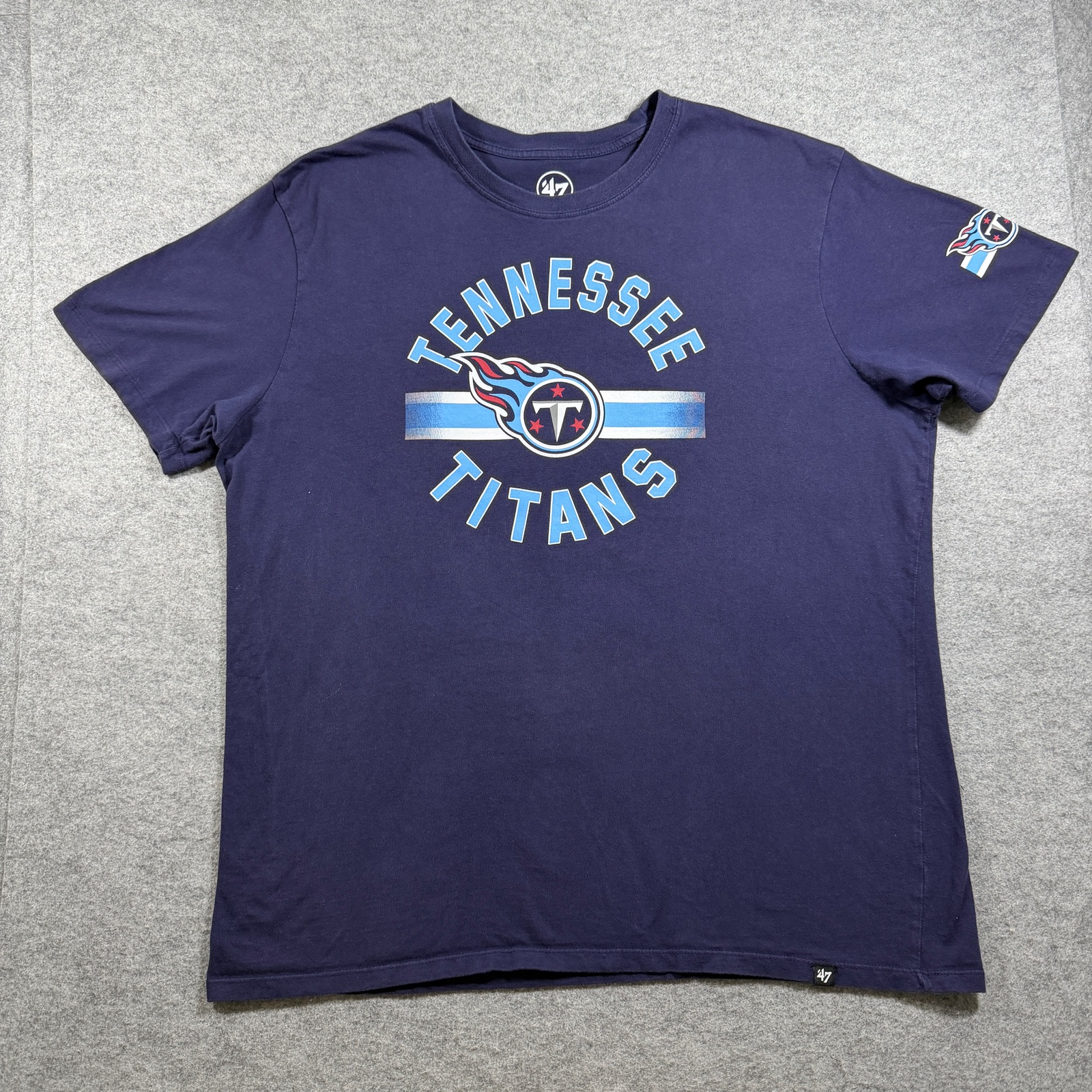 '47 Tennessee Titans T Shirt Mens XL Navy NFL Graphic Tee Cotton Sleeve Logo