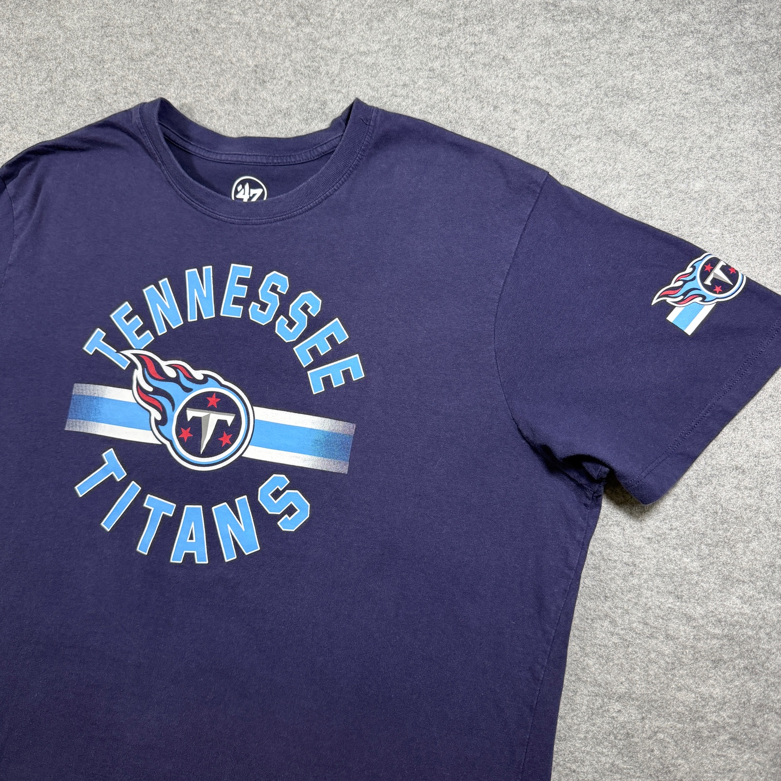 '47 Tennessee Titans T Shirt Mens XL Navy NFL Graphic Tee Cotton Sleeve Logo thumbnail 3