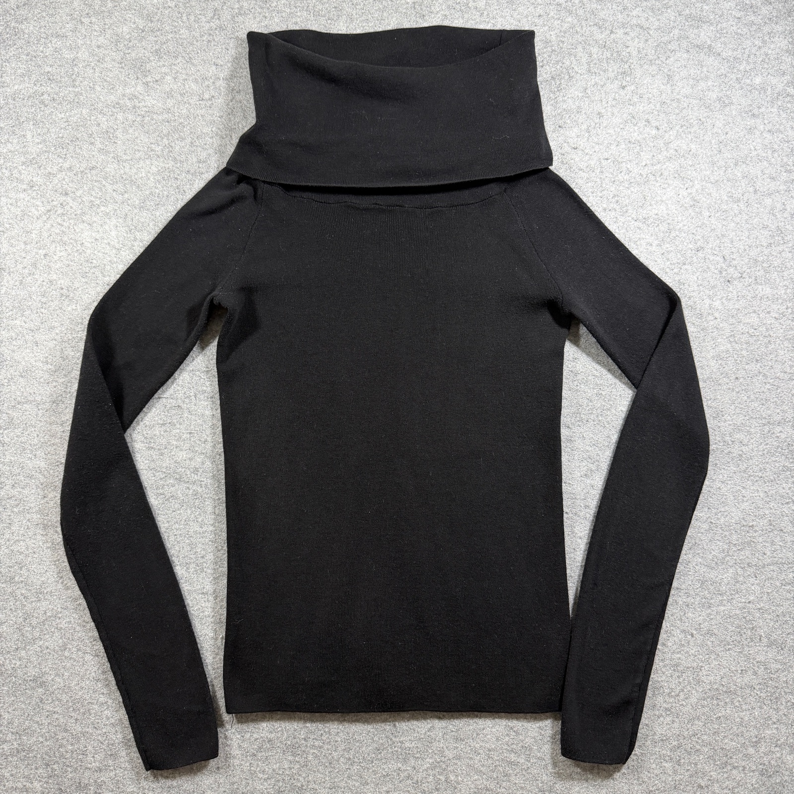 Brandy Melville Sweater Womens OS (Fits S) Black Cowl Neck Raglan Ribbed Knit