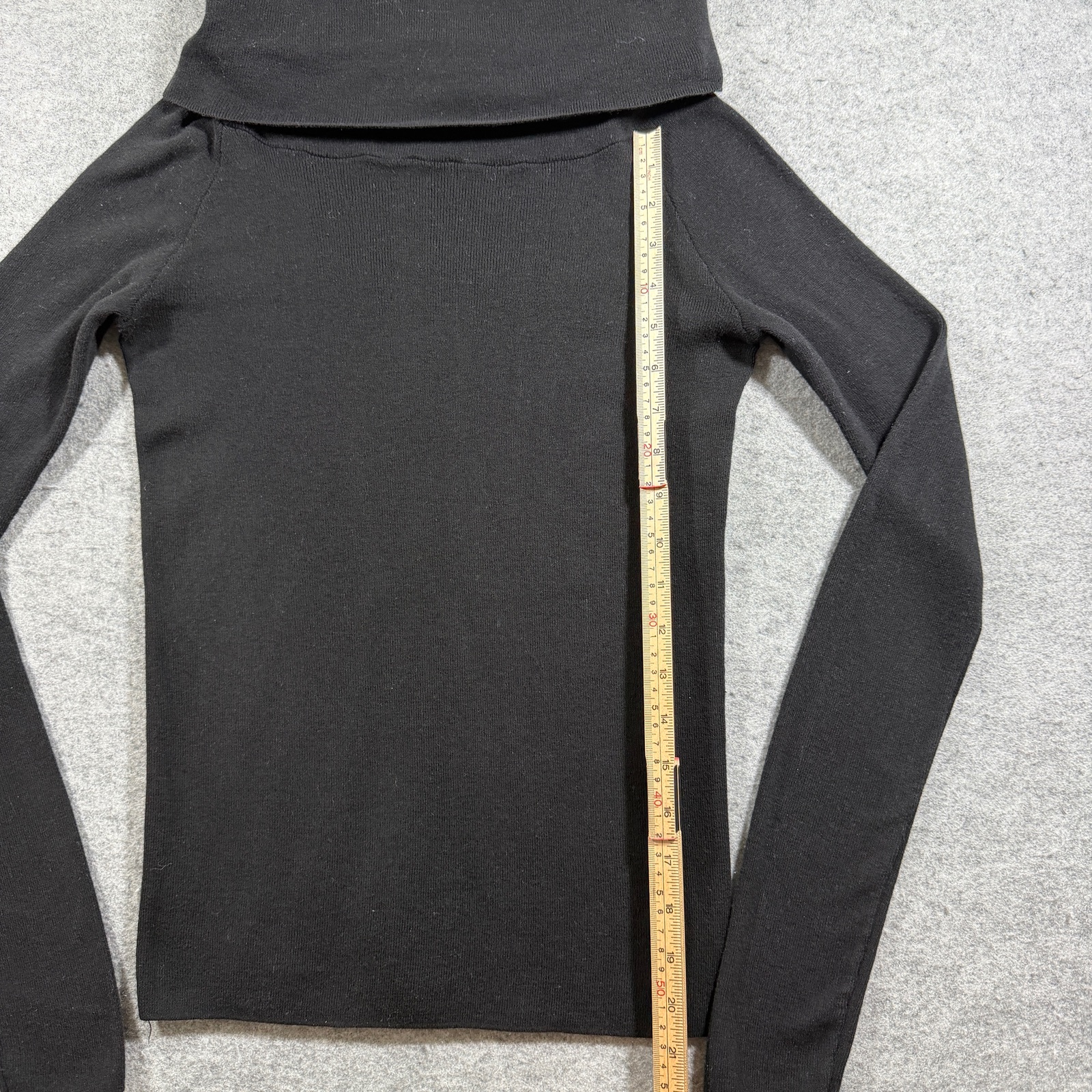 Brandy Melville Sweater Womens OS (Fits S) Black Cowl Neck Raglan Ribbed Knit thumbnail 7