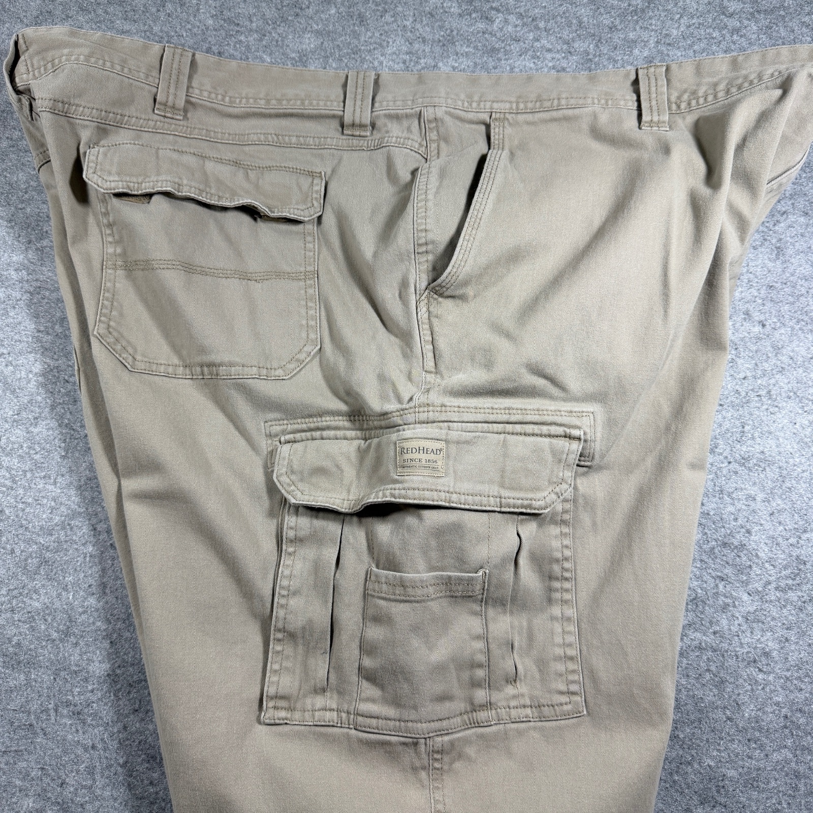 Red Head Brand Co Cargo Pants Mens 52x30 Khaki Cotton Spandex Relaxed Fit thumbnail 3