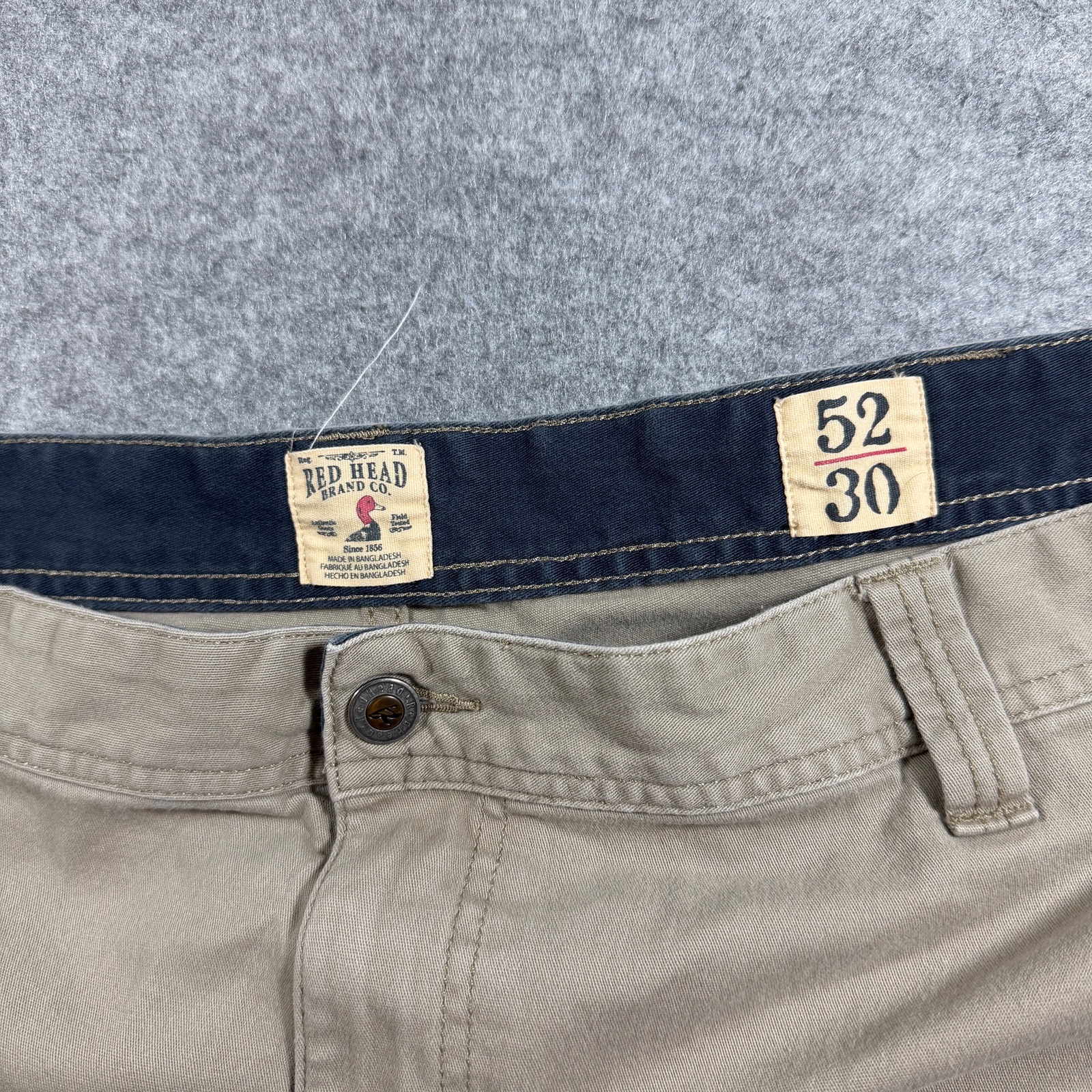 Red Head Brand Co Cargo Pants Mens 52x30 Khaki Cotton Spandex Relaxed Fit thumbnail 4