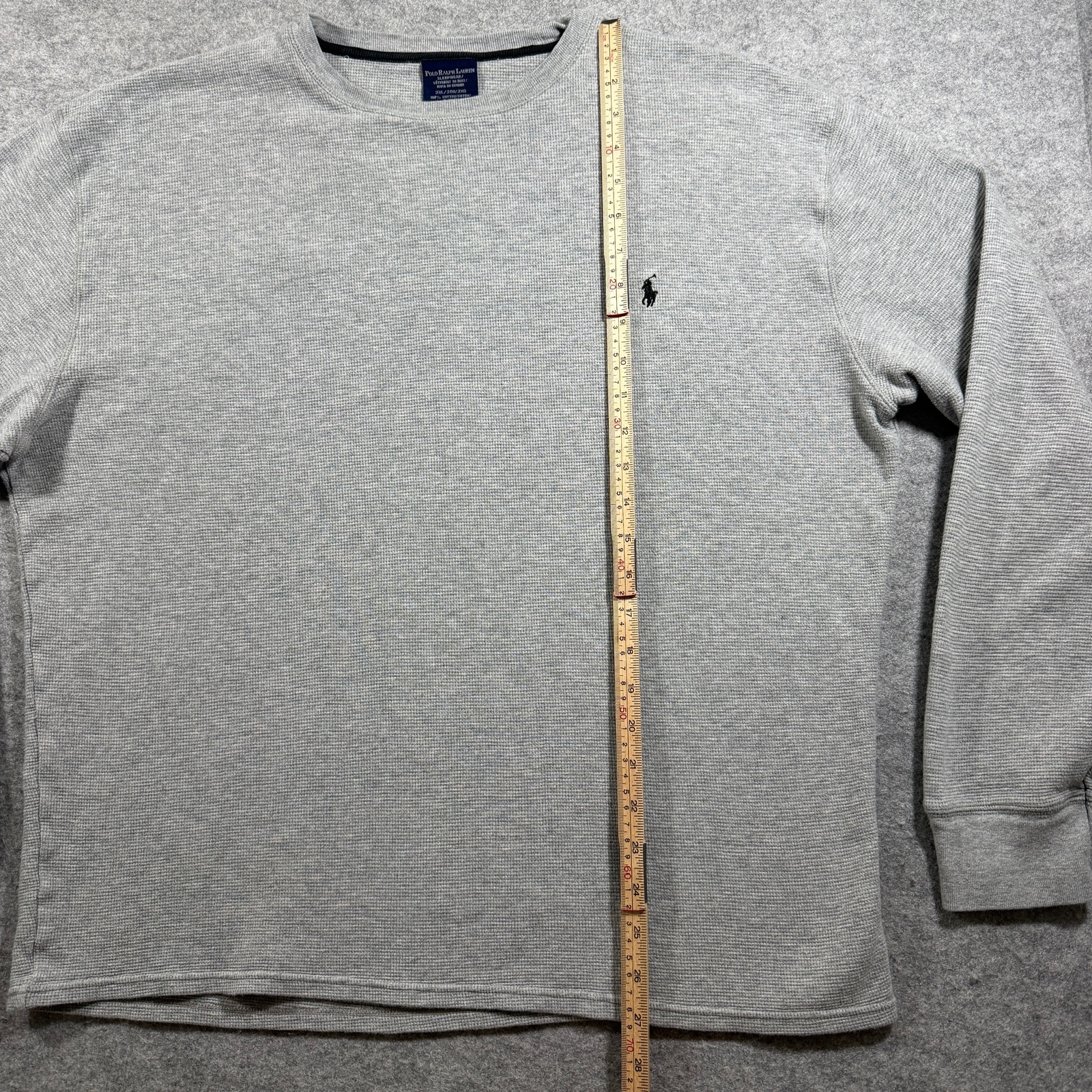 Polo Ralph Lauren Waffle Thermal Shirt Mens 2XL Gray Cotton Crewneck Casual thumbnail 6