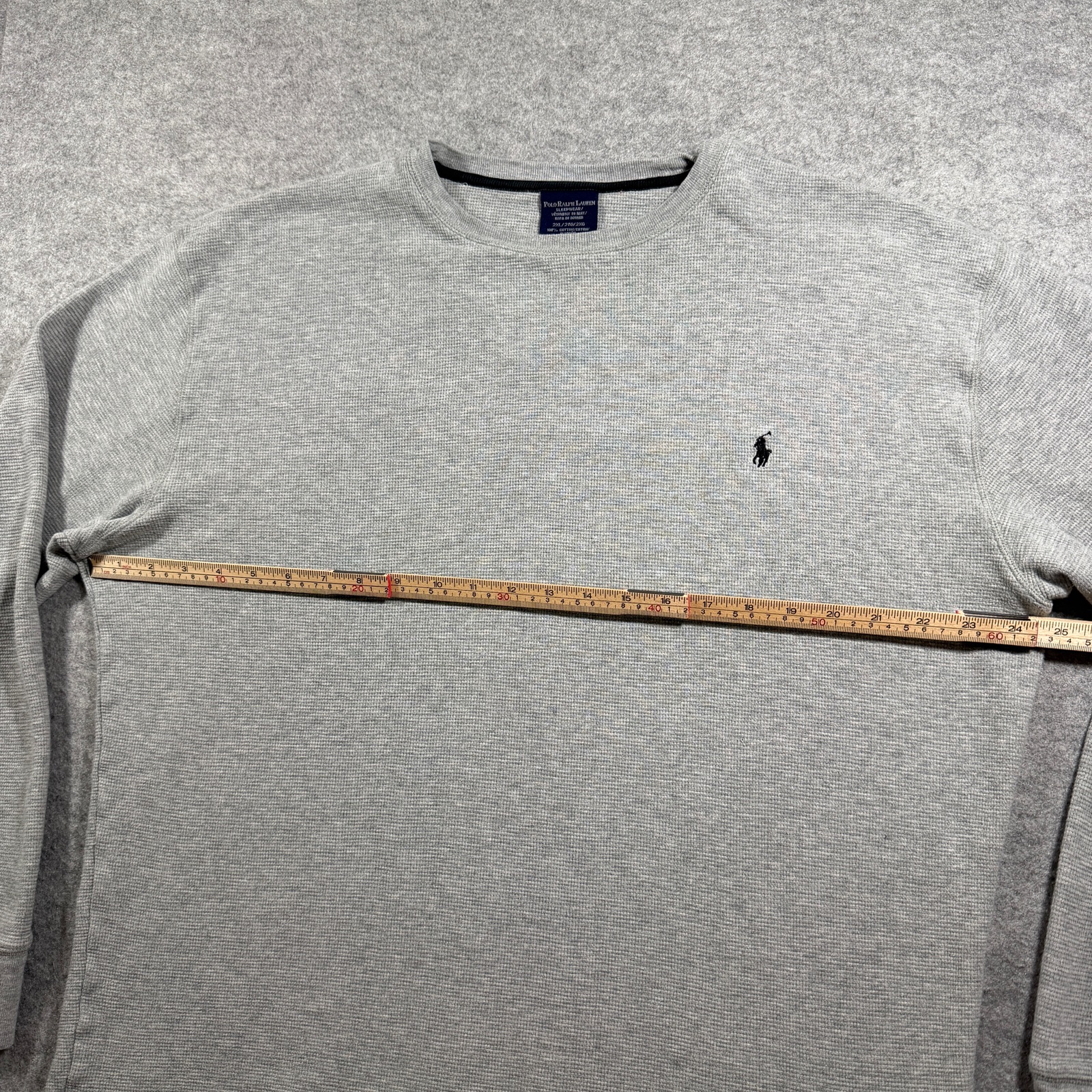 Polo Ralph Lauren Waffle Thermal Shirt Mens 2XL Gray Cotton Crewneck Casual thumbnail 7