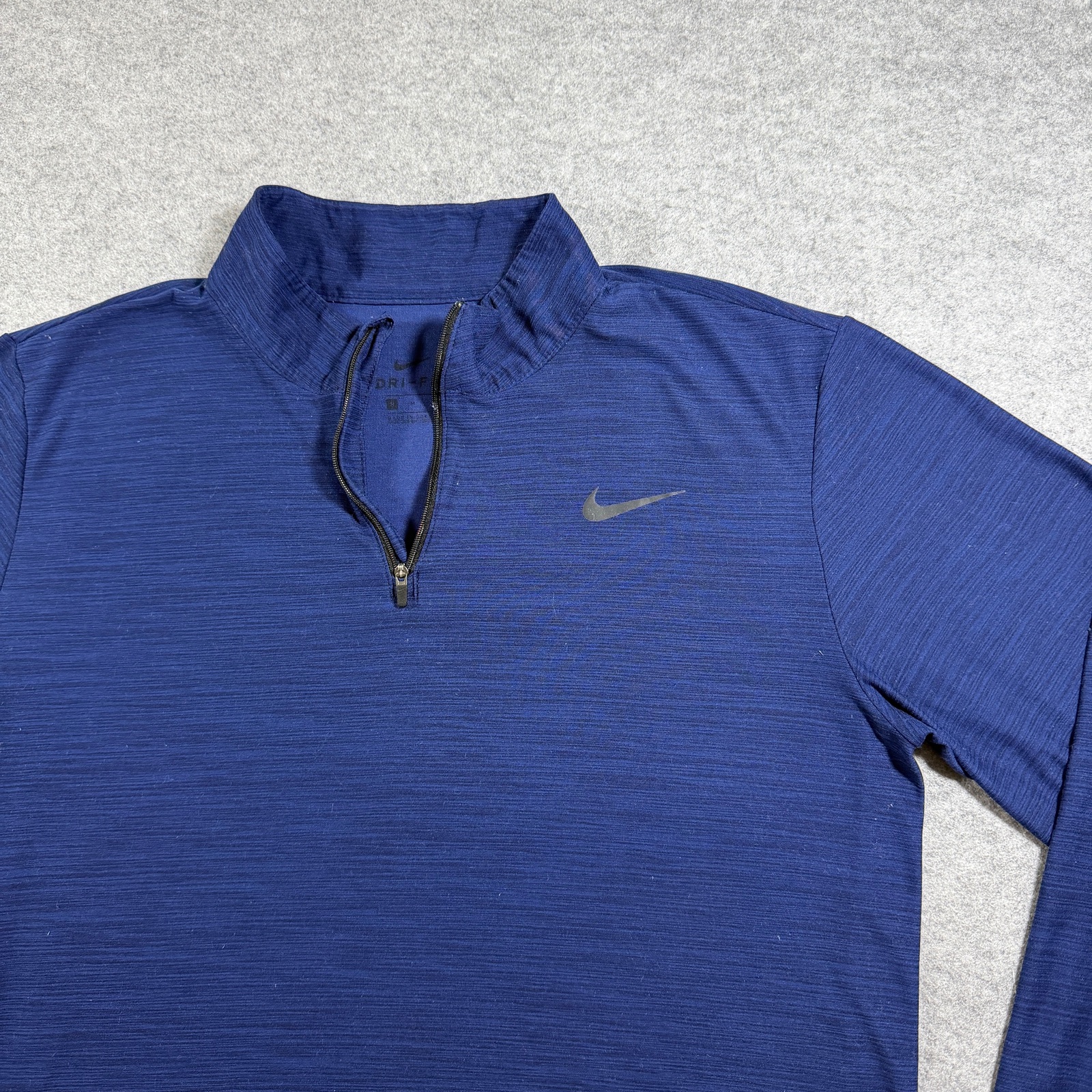 Nike Dri-Fit Quarter Zip Pullover Mens M Navy Blue Athletic Training Lightweight