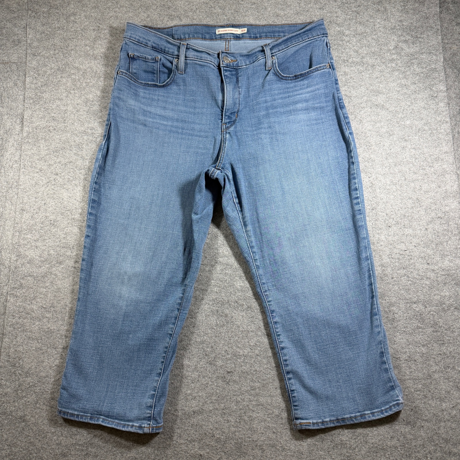 Levi's 311 Shaping Skinny Capri Jeans Womens 16W Light Blue Wash Stretch Denim