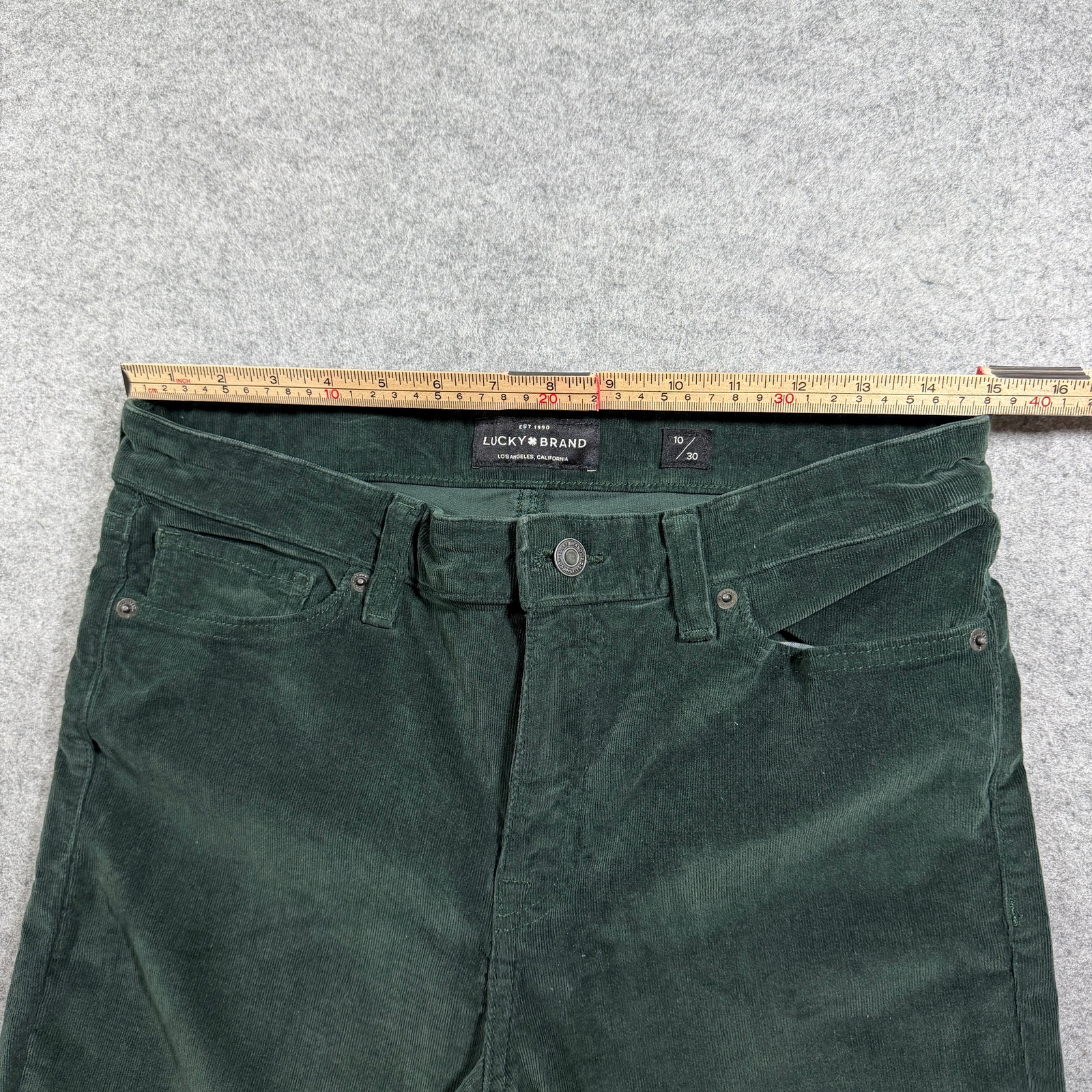 Lucky Brand Ava Skinny Pants Womens 10/30 Dark Green Corduroy Stretch Mid Rise thumbnail 6