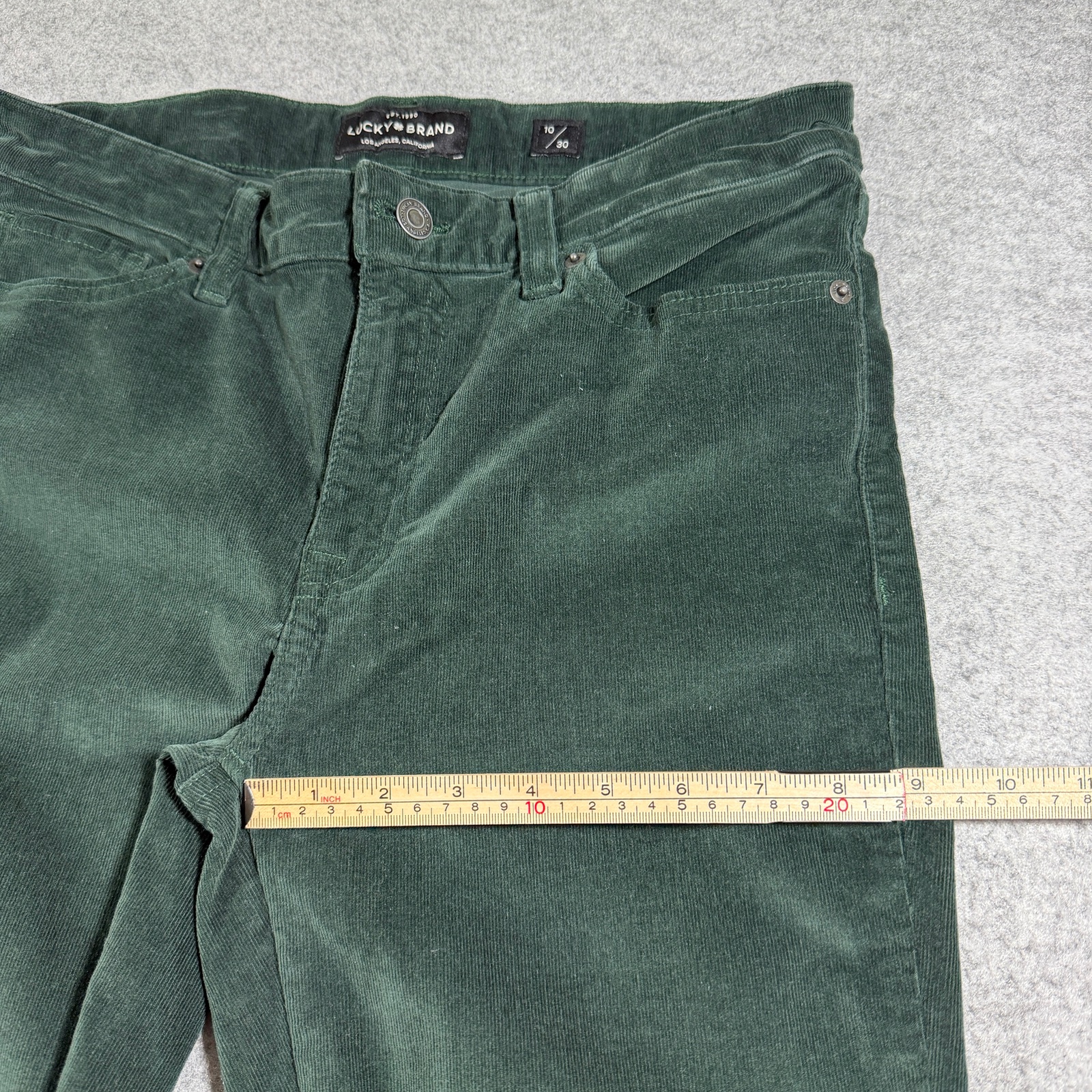 Lucky Brand Ava Skinny Pants Womens 10/30 Dark Green Corduroy Stretch Mid Rise thumbnail 8