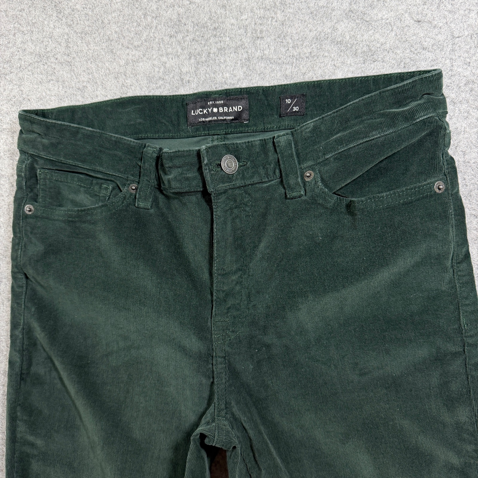 Lucky Brand Ava Skinny Pants Womens 10/30 Dark Green Corduroy Stretch Mid Rise thumbnail 10
