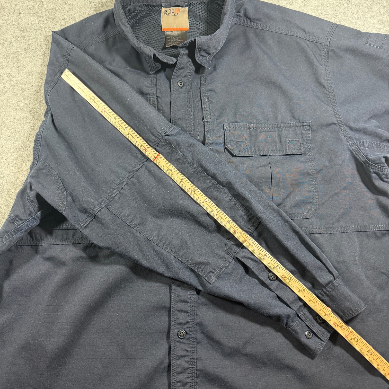 5.11 Tactical Taclite Pro Shirt Mens 2XL Navy Long Sleeve Roll Up Tab Workwear thumbnail 8