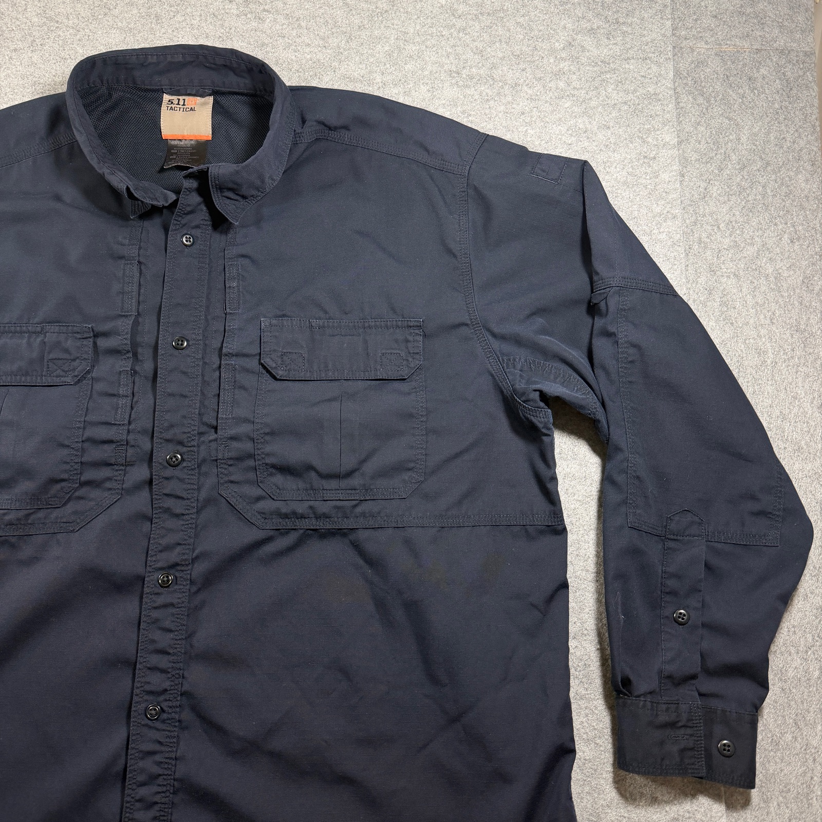 5.11 Tactical Taclite Pro Shirt Mens 2XL Navy Long Sleeve Roll Up Tab Workwear thumbnail 9