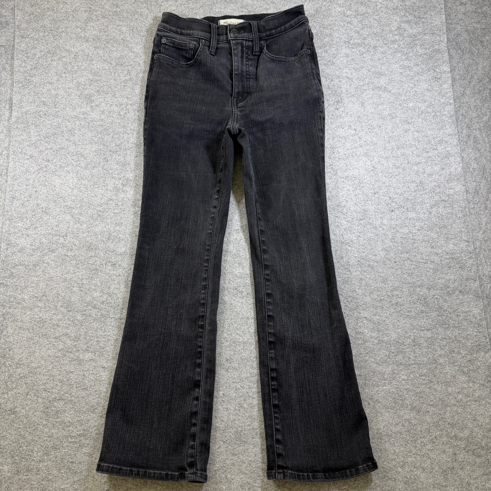 Madewell Kick Out Jeans Womens 26 Black Charcoal Wash Mid Rise Bootcut